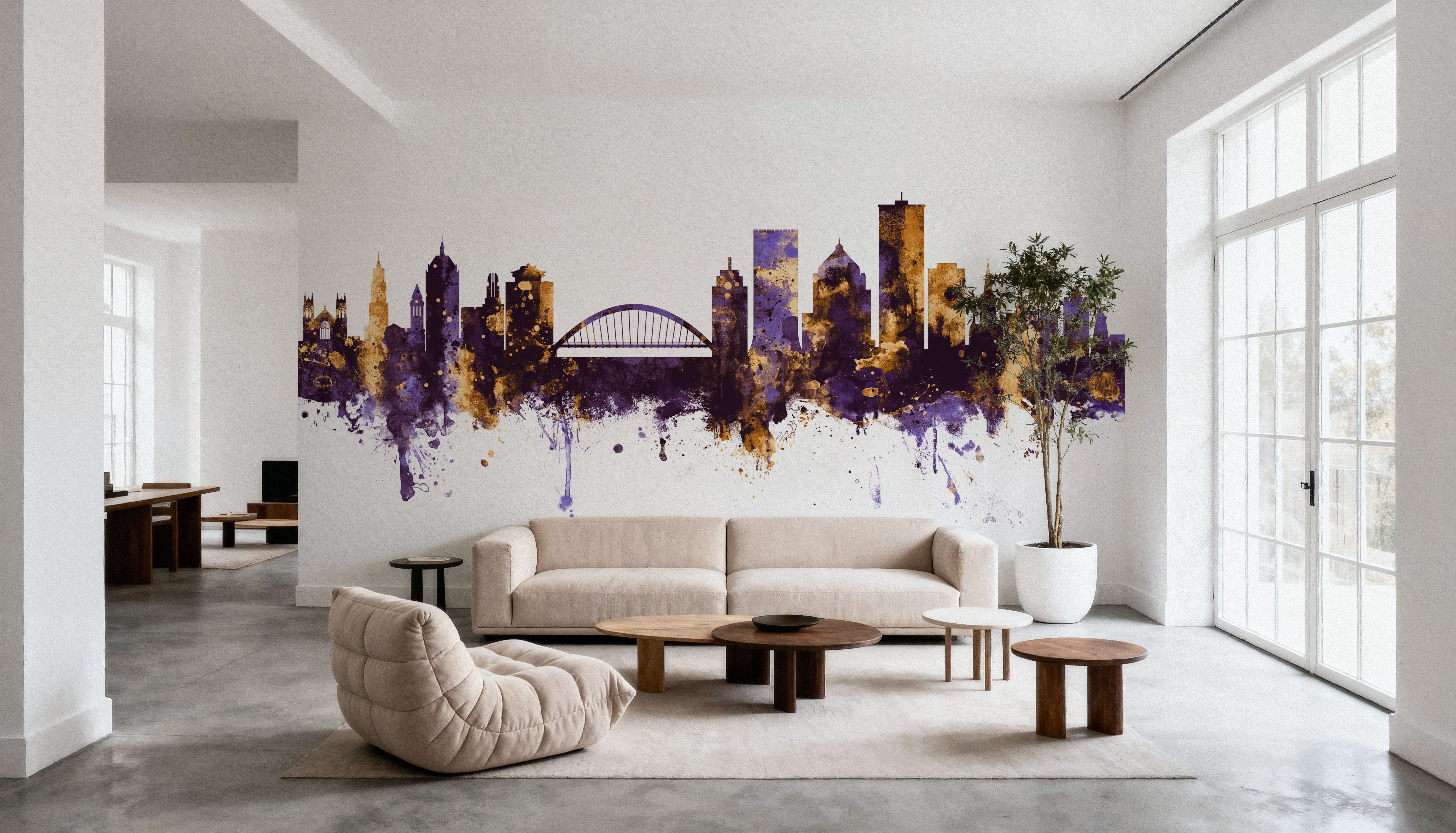 Rochester New York Skyline Purple & Gold