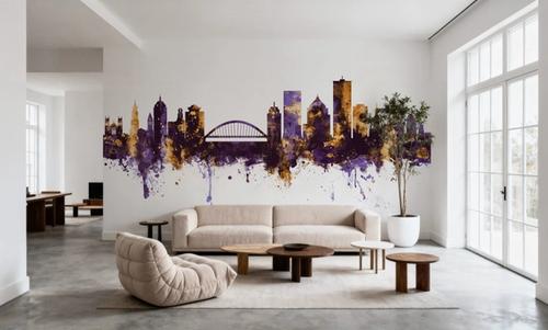 Rochester New York Skyline Purple & Gold