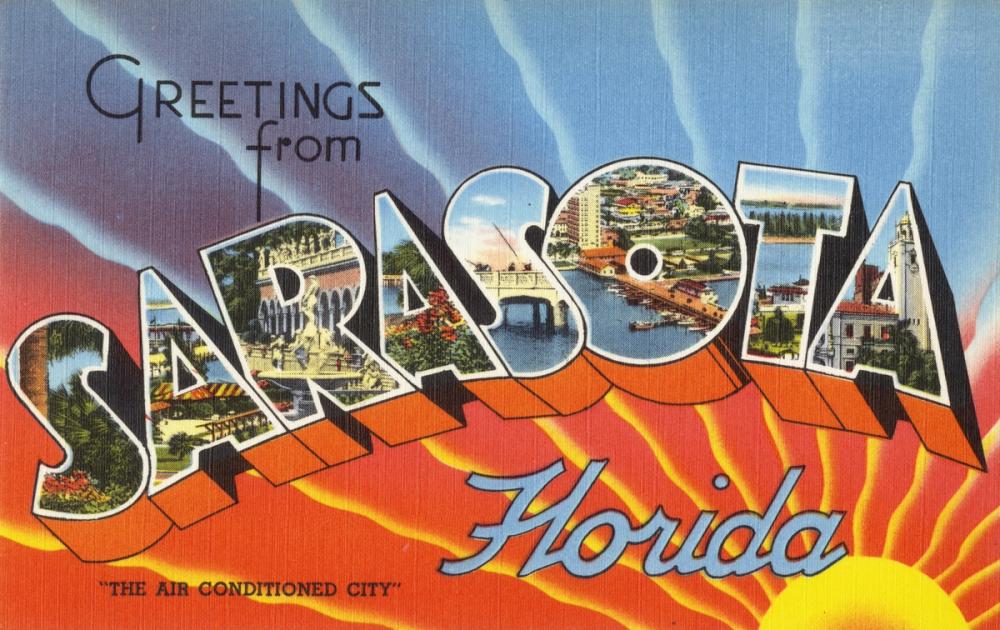 Greetings from Sarasota - Screenprint Postcard