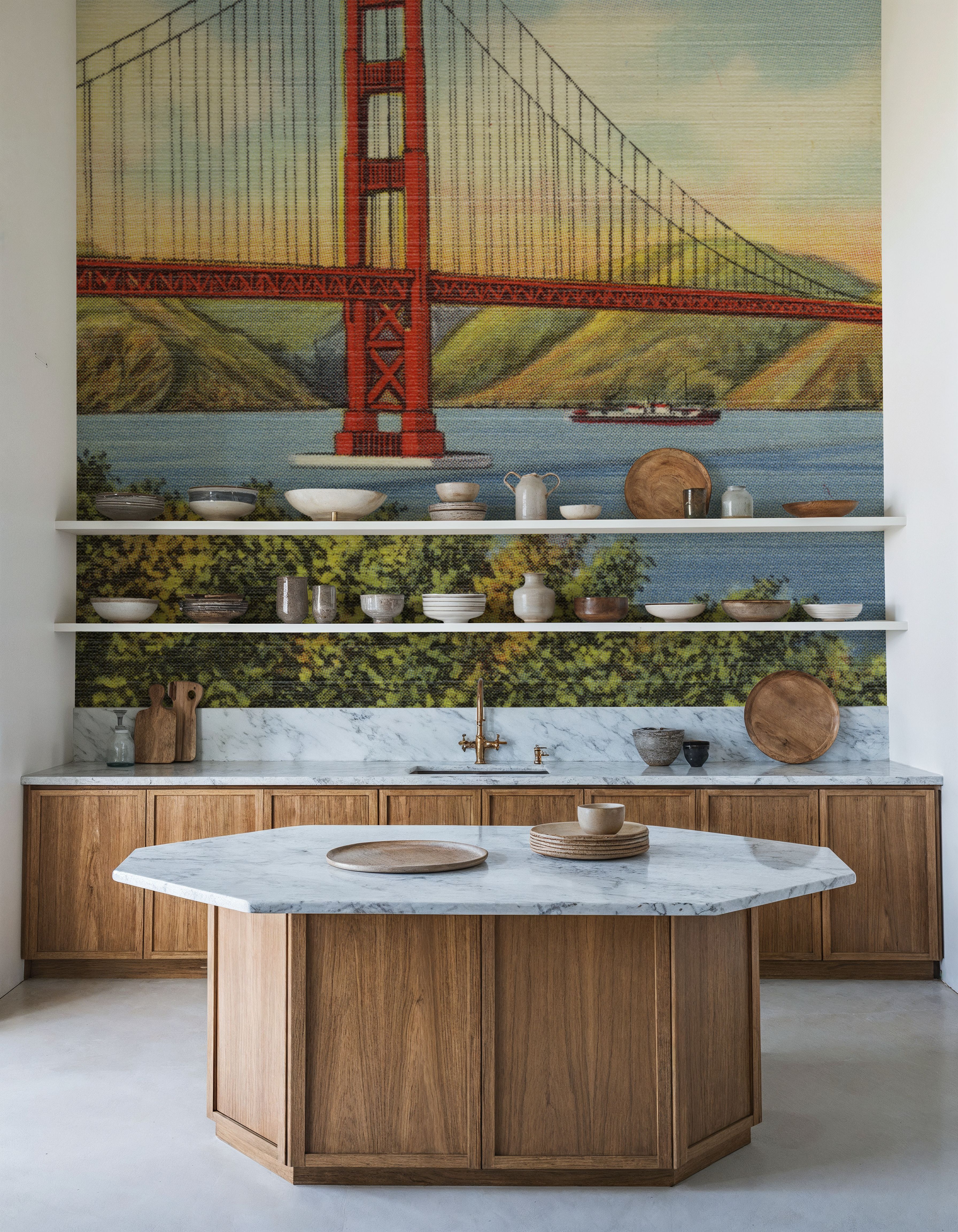 Greetings from Golden Gate - Screenprint Postcard