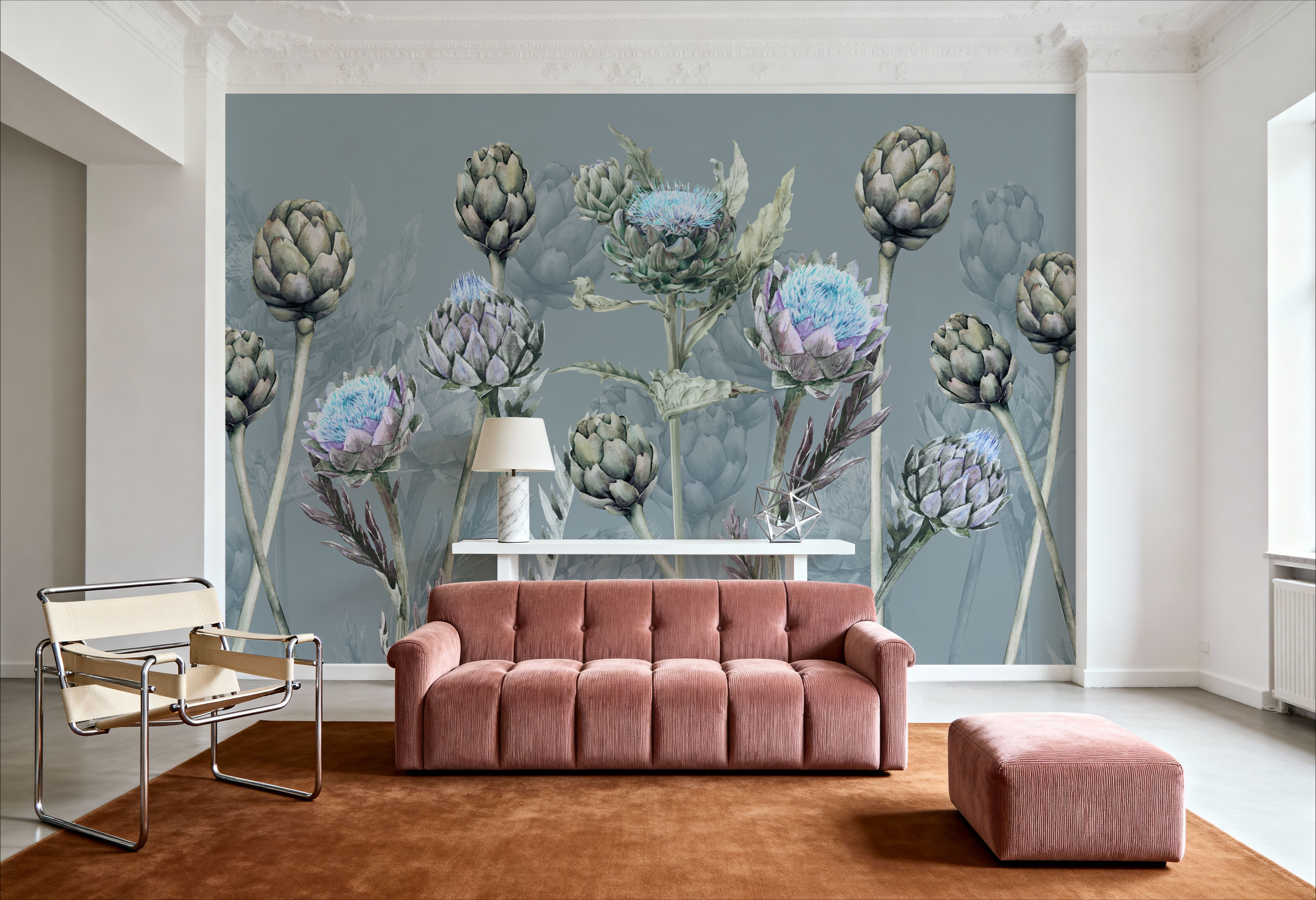 Artichoke Blooms, French Blue