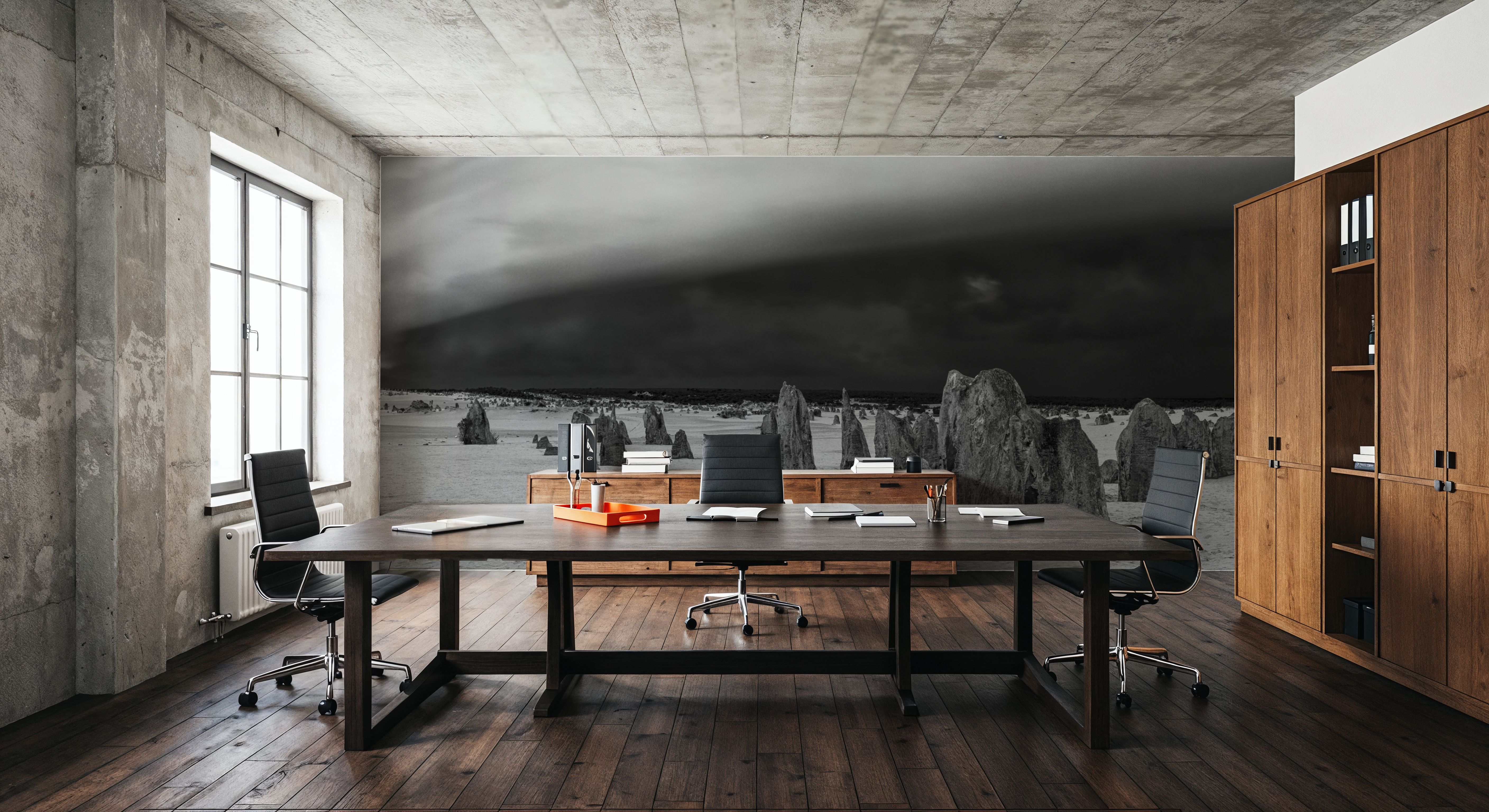 Storm Clouds and Rocks BW