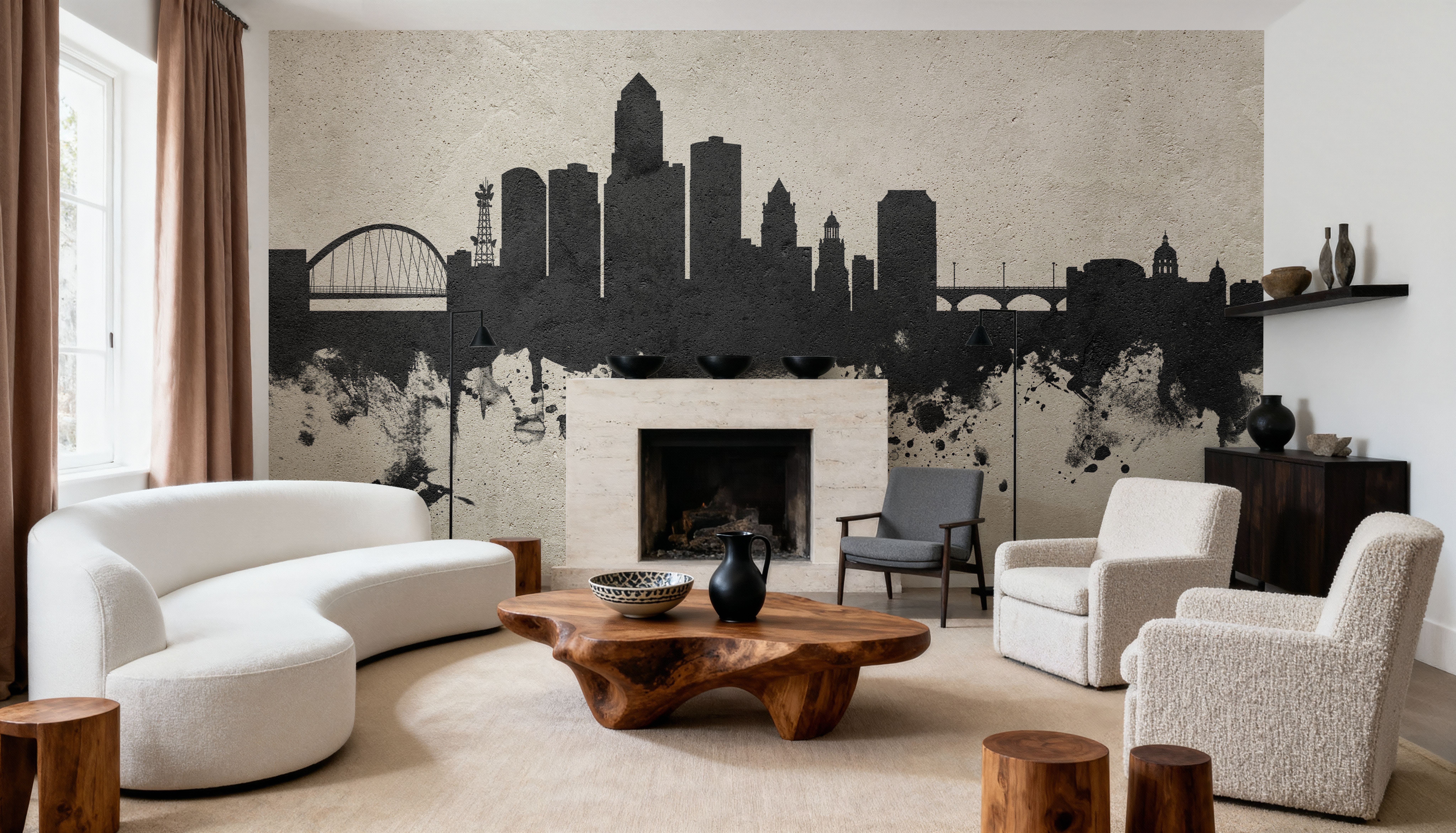 Des Moines Iowa Skyline Concrete