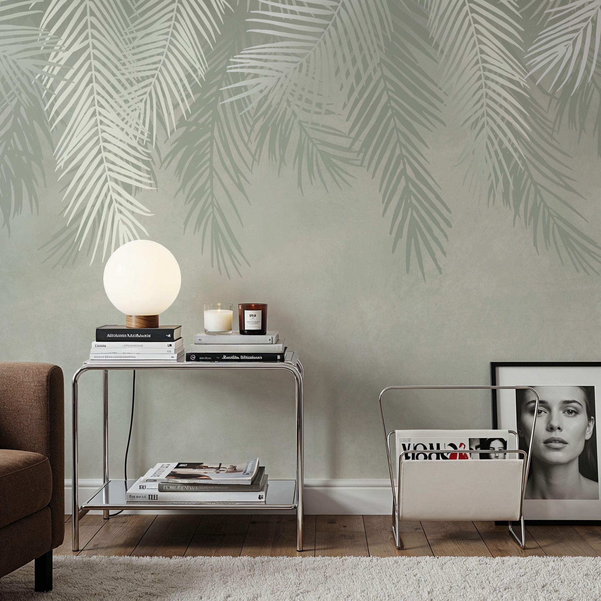 Palms Above, Mint Green