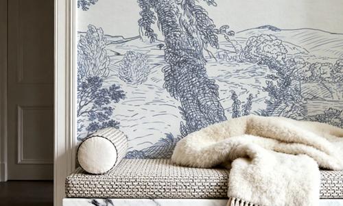 French Landscape, Dusty Blue