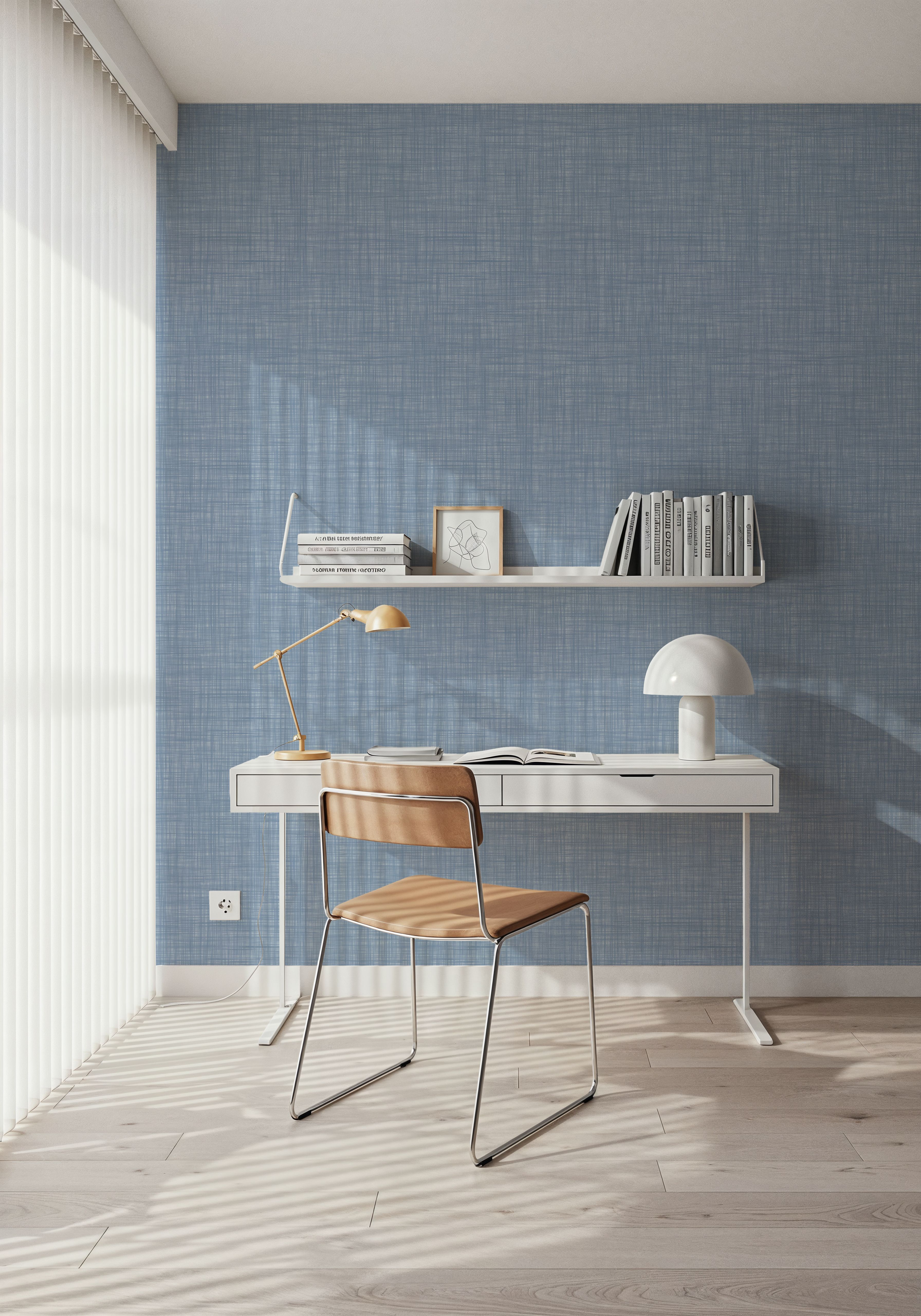 Mottled Linen Effect, Sky Blue