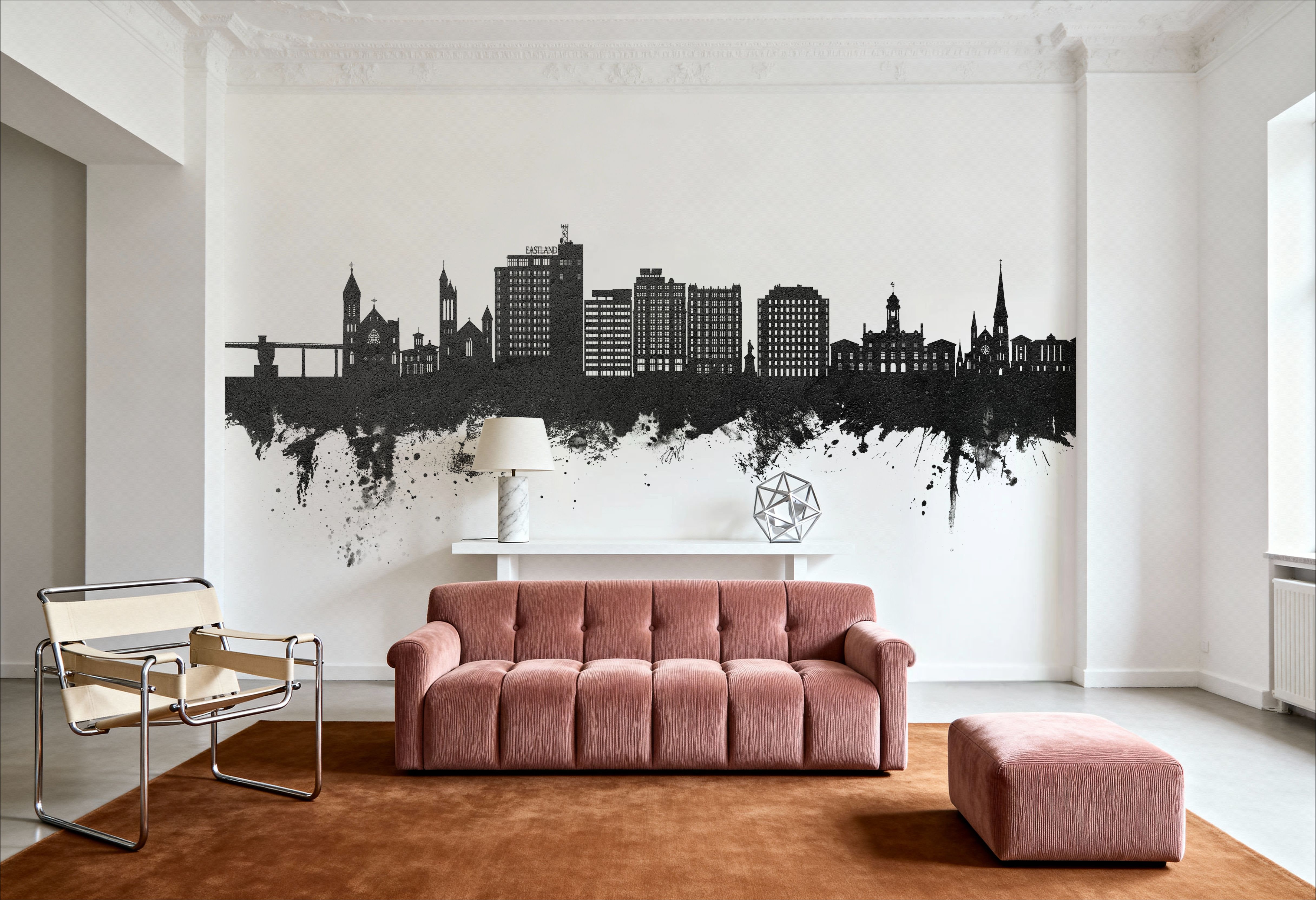 Portland Maine Skyline Black & White