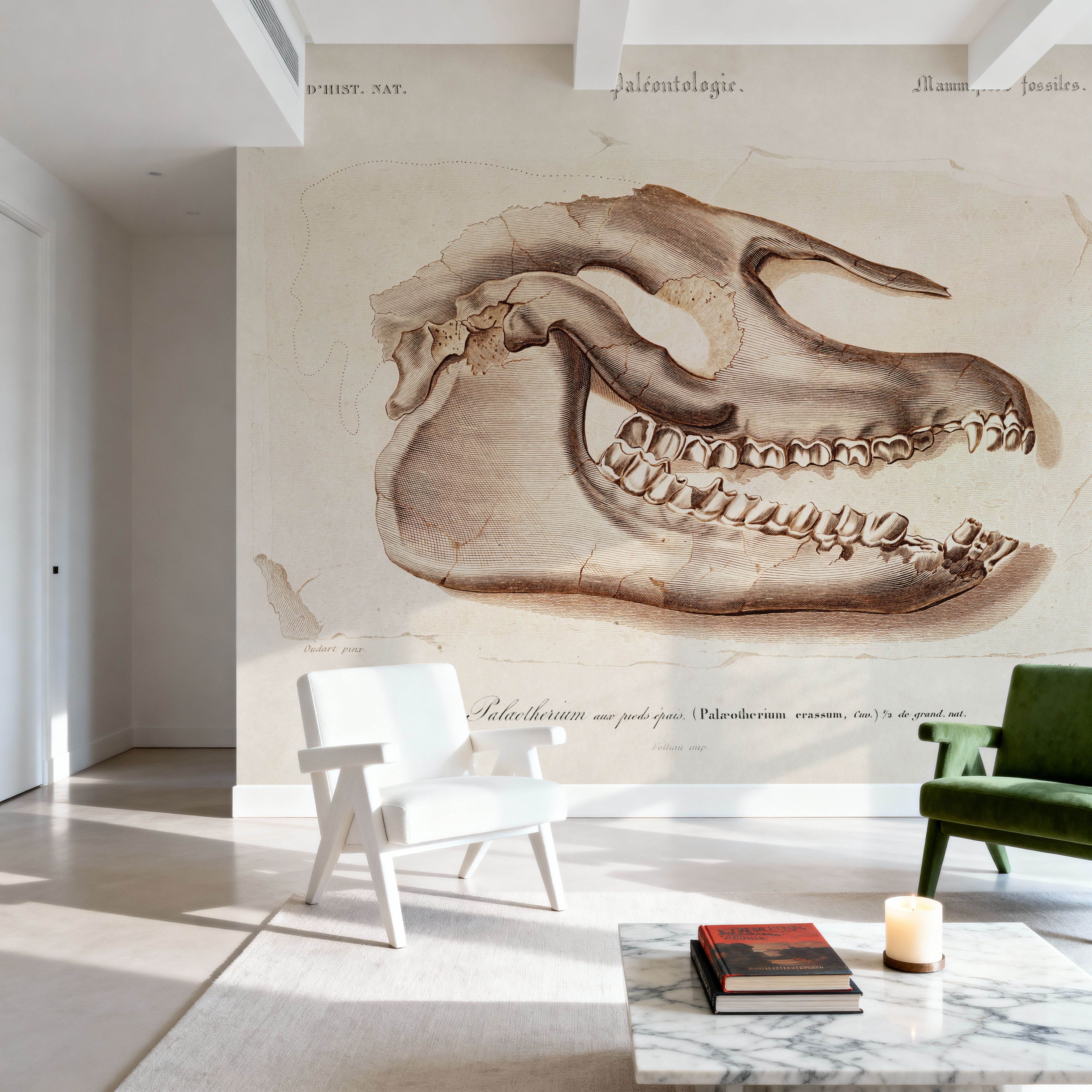 Palaeotherium Skull Illustrated