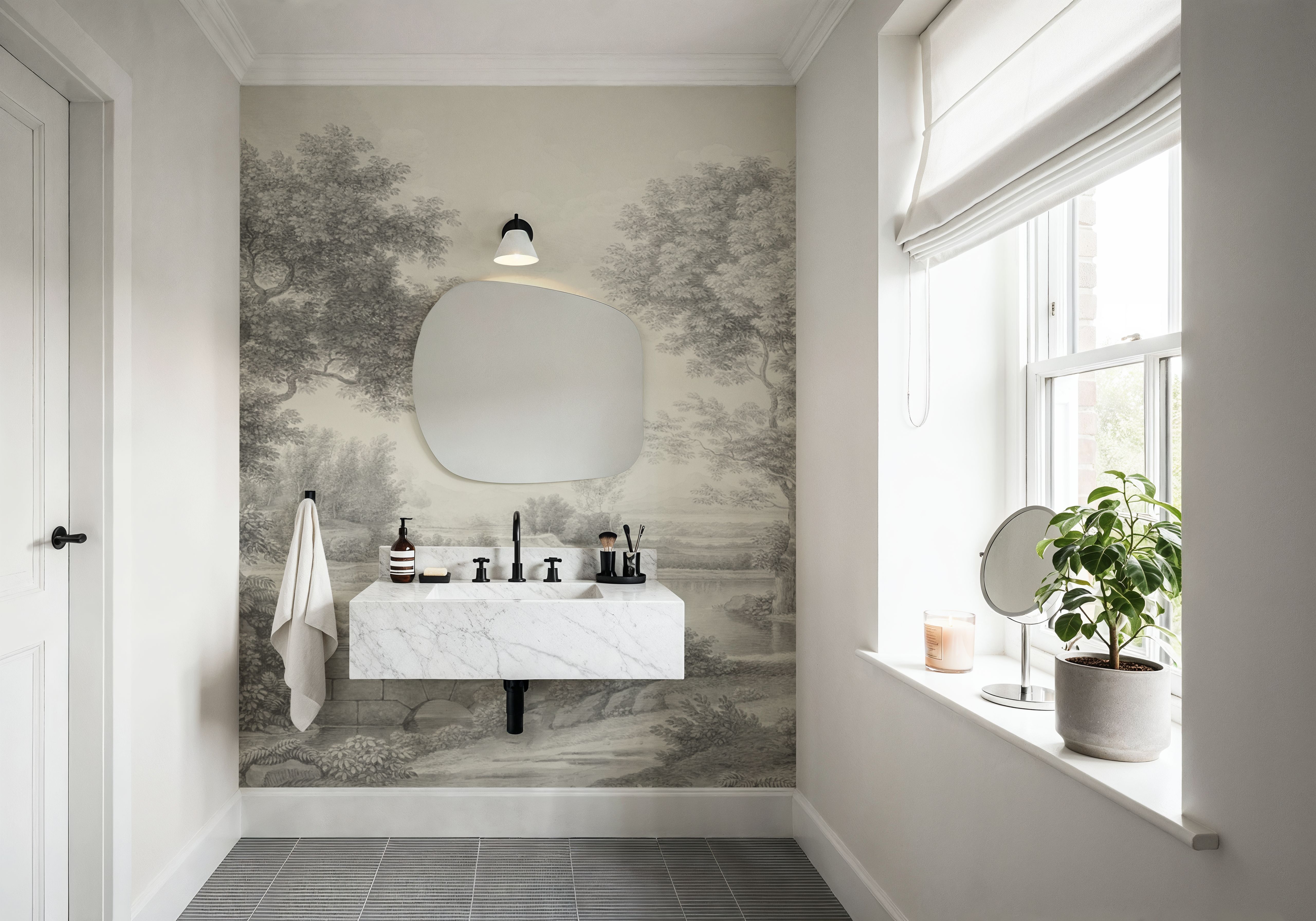 Riverbank Oak Landscape, Argent
