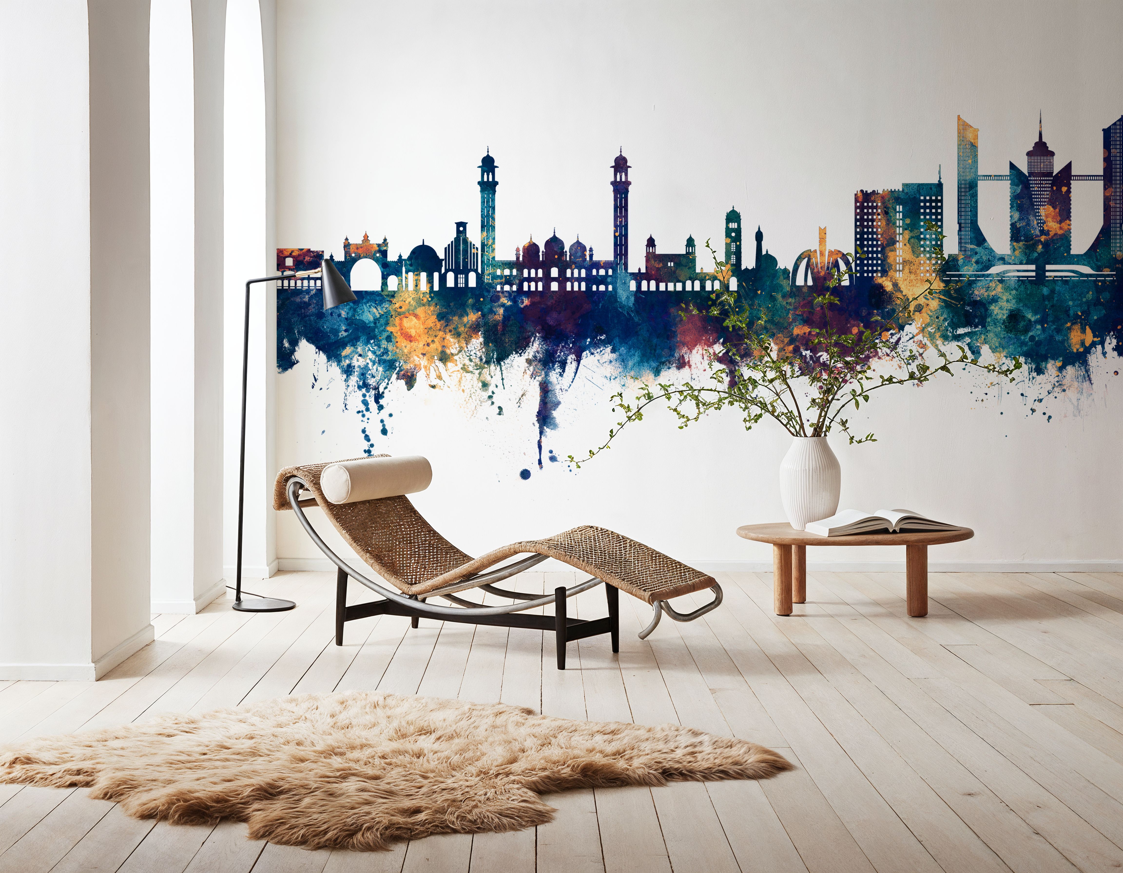 Faislabad Pakistan Skyline Blue & Bronze