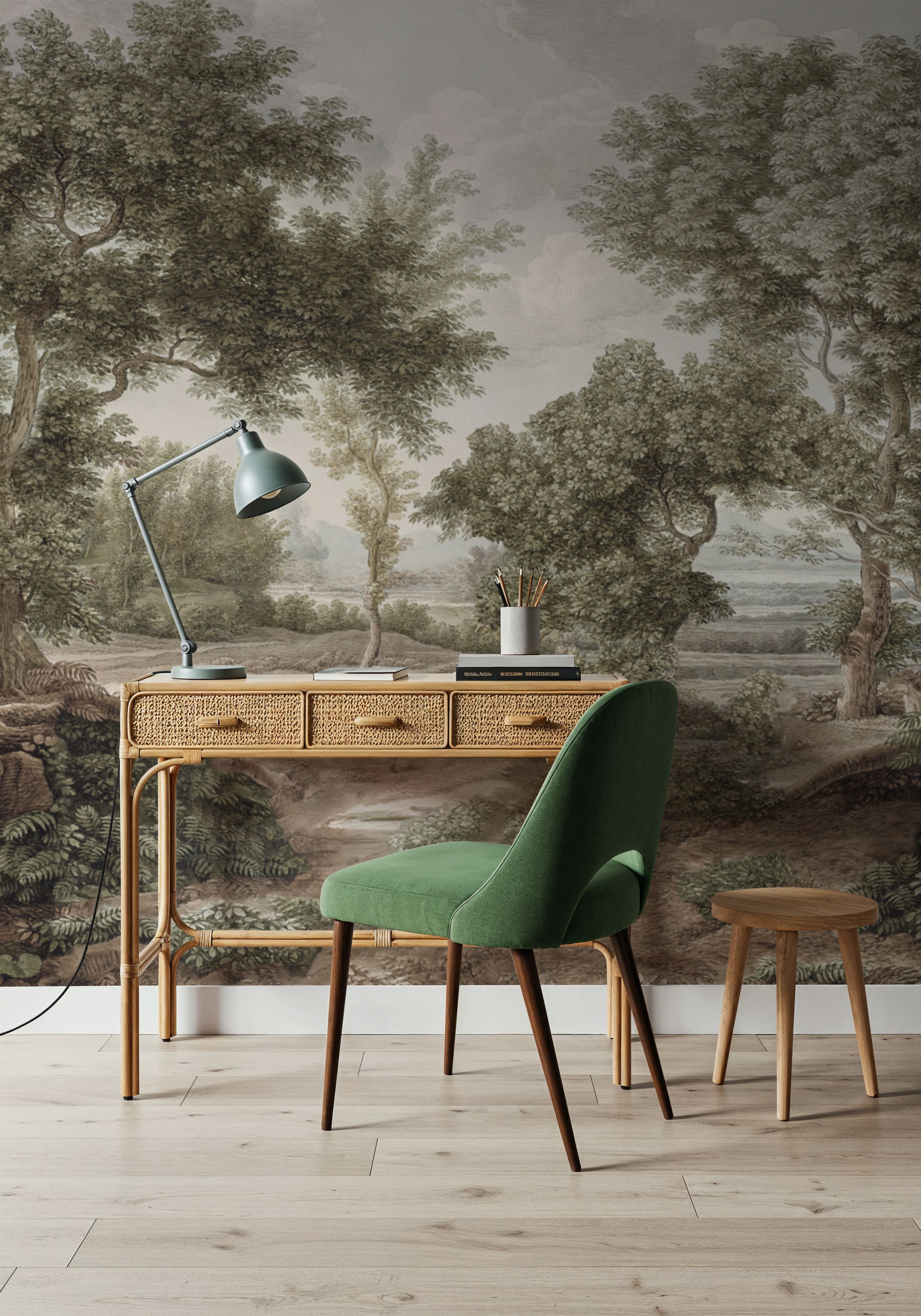 Riverbank Oak Landscape, Olive