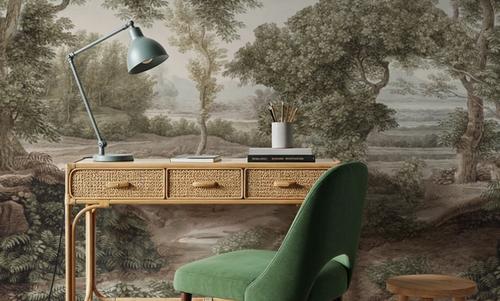 Riverbank Oak Landscape, Olive