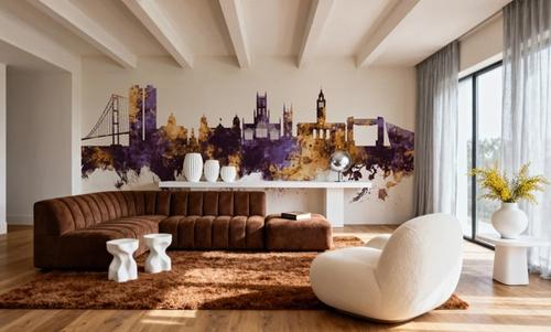 Kingston upon Hull England Skyline Purple & Gold