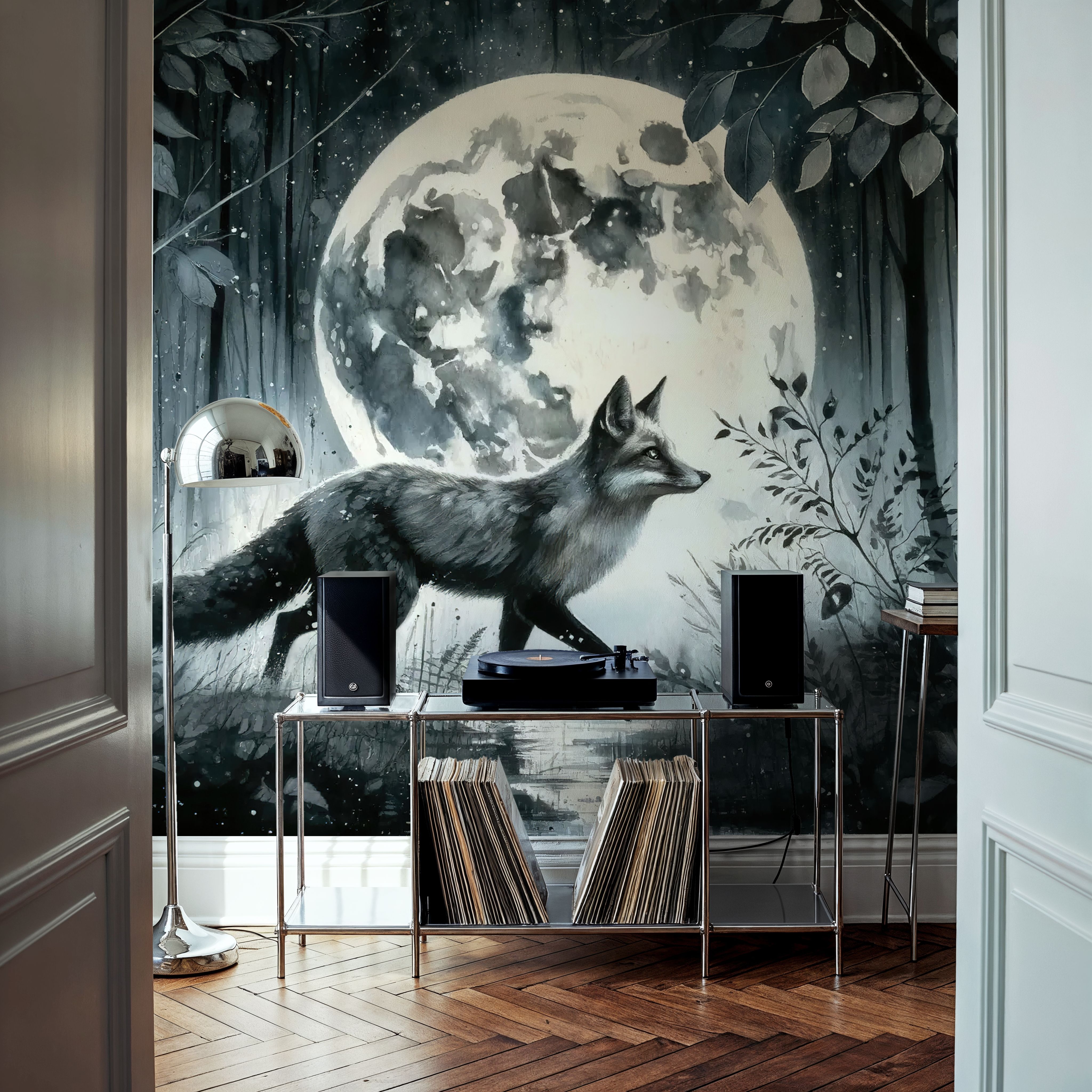 Moonlit Solitude in the Midnight Forest