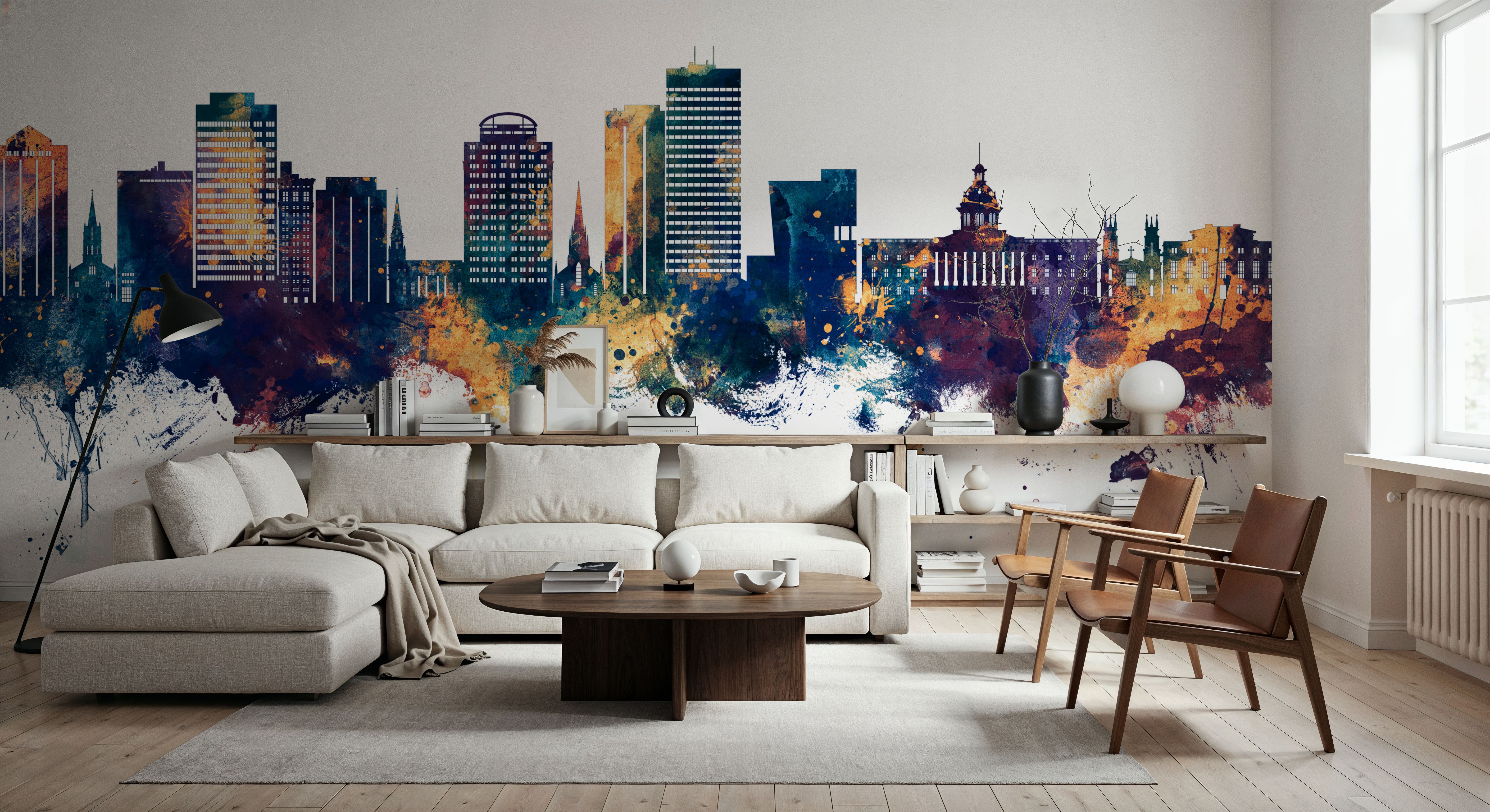 Columbia South Carolina Skyline Blue & Bronze