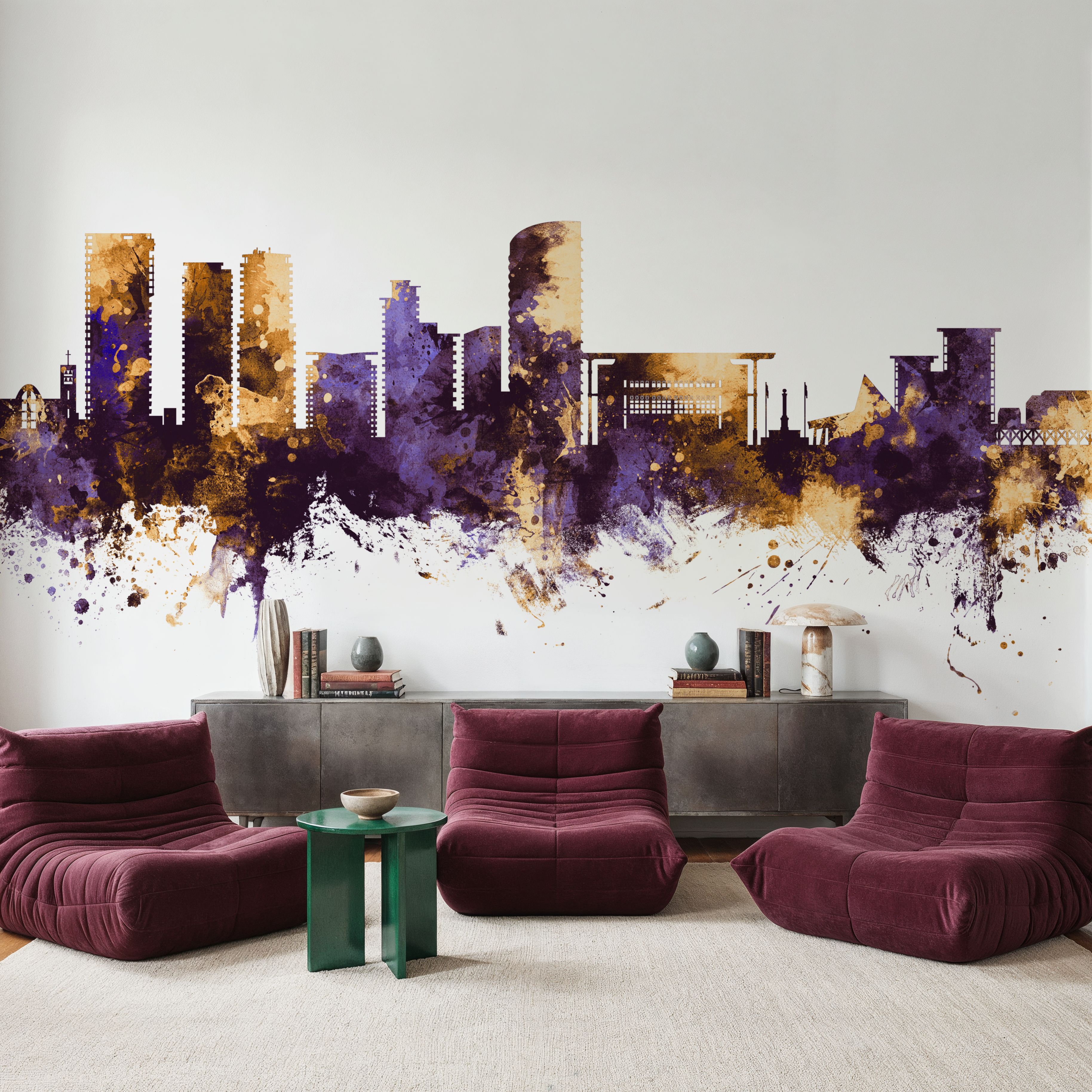 Darwin Australia Skyline Purple & Gold