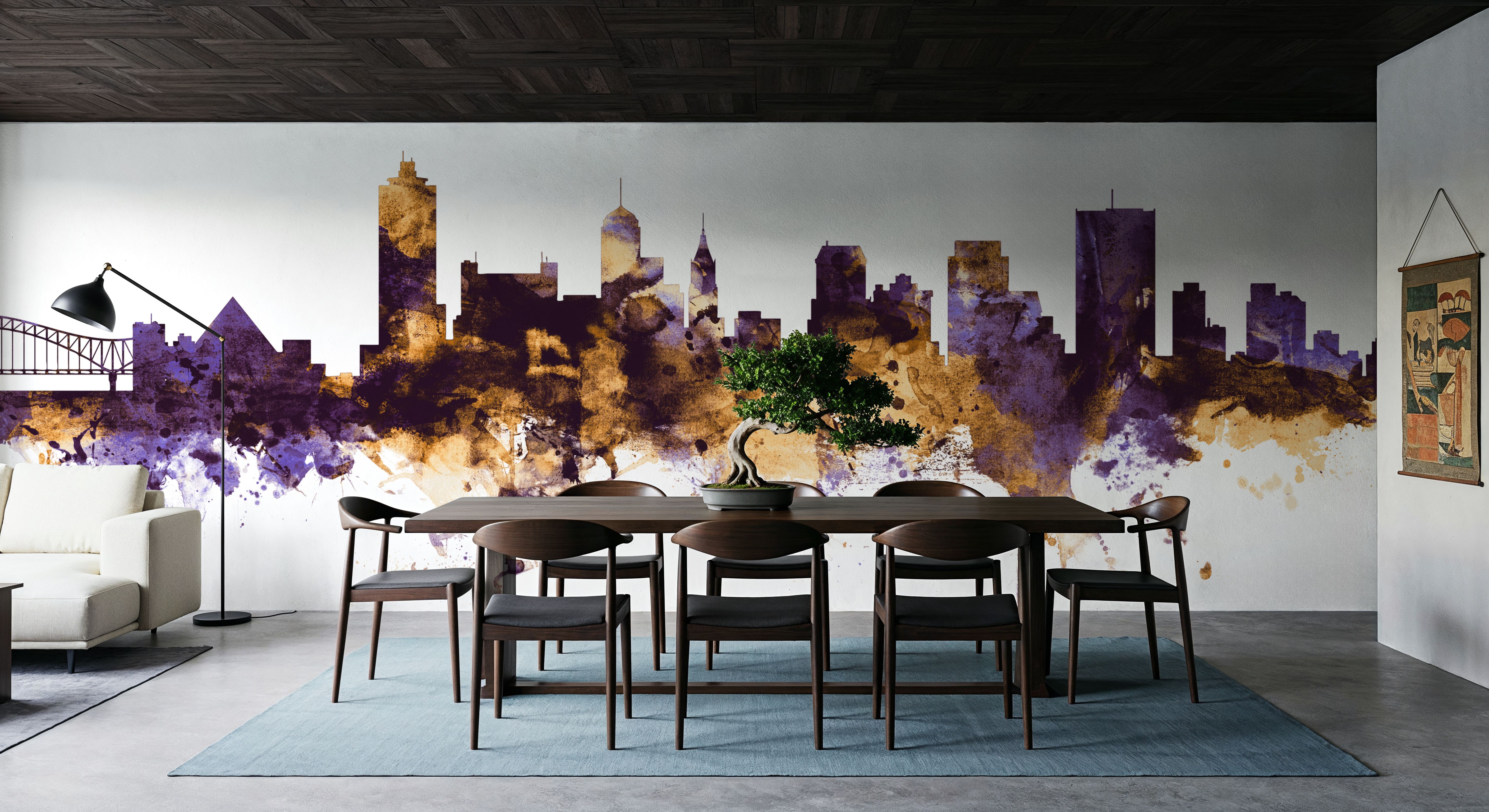 Memphis Tennessee Skyline Purple & Gold