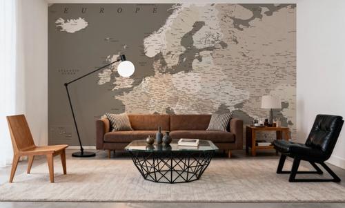 Europe Map Detailed - Earthy