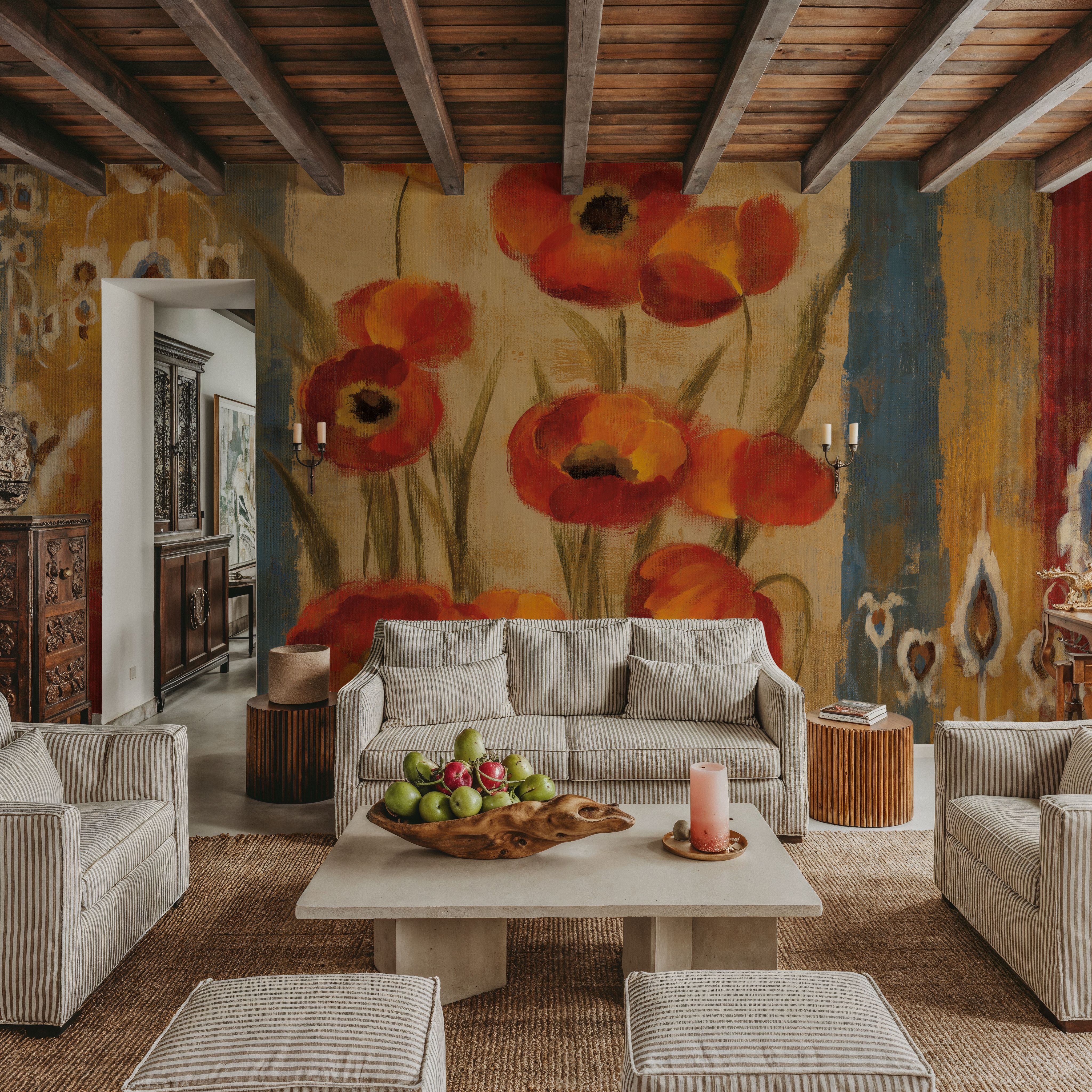 Ikat Floral Tapestry