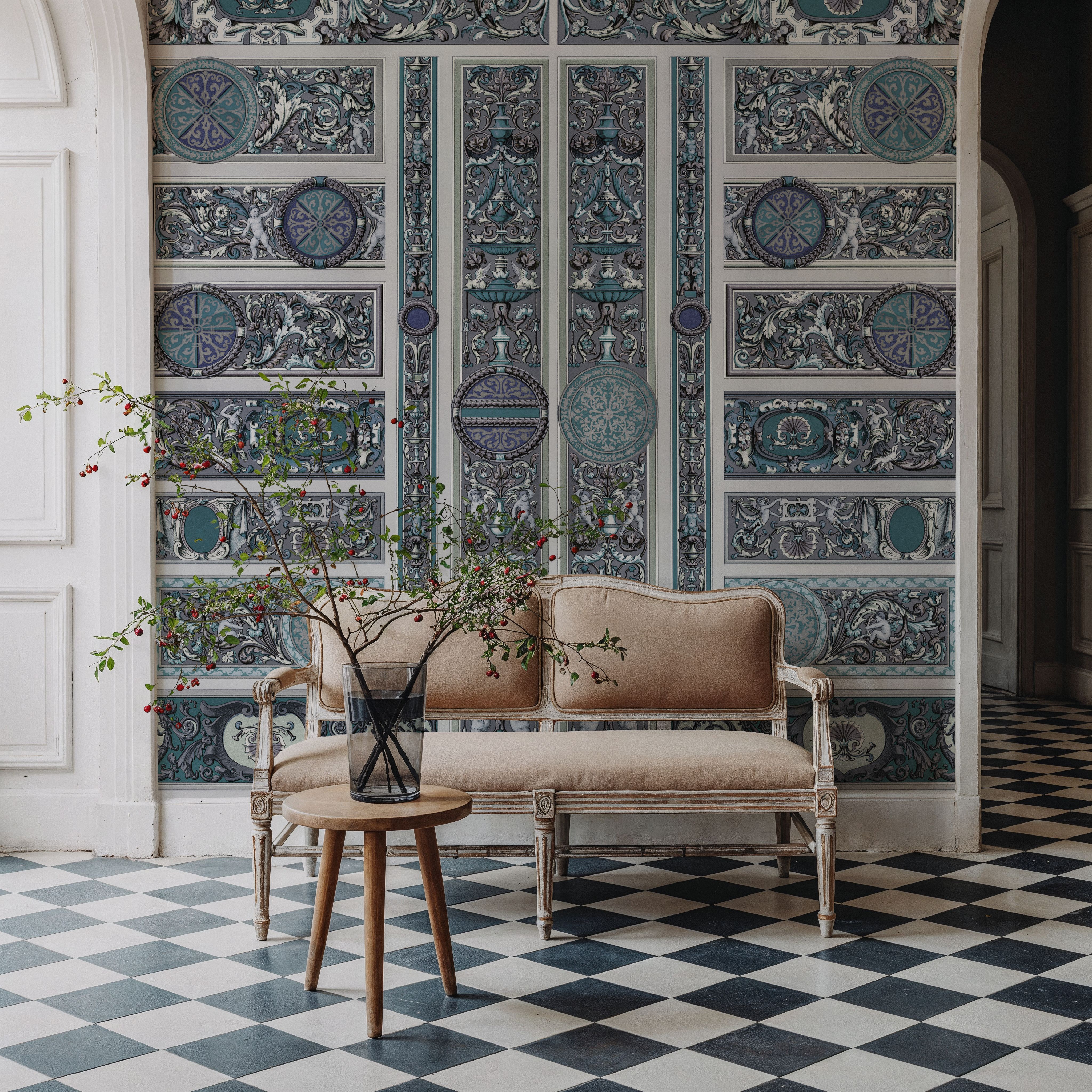 Chamber, Teal, Tapet