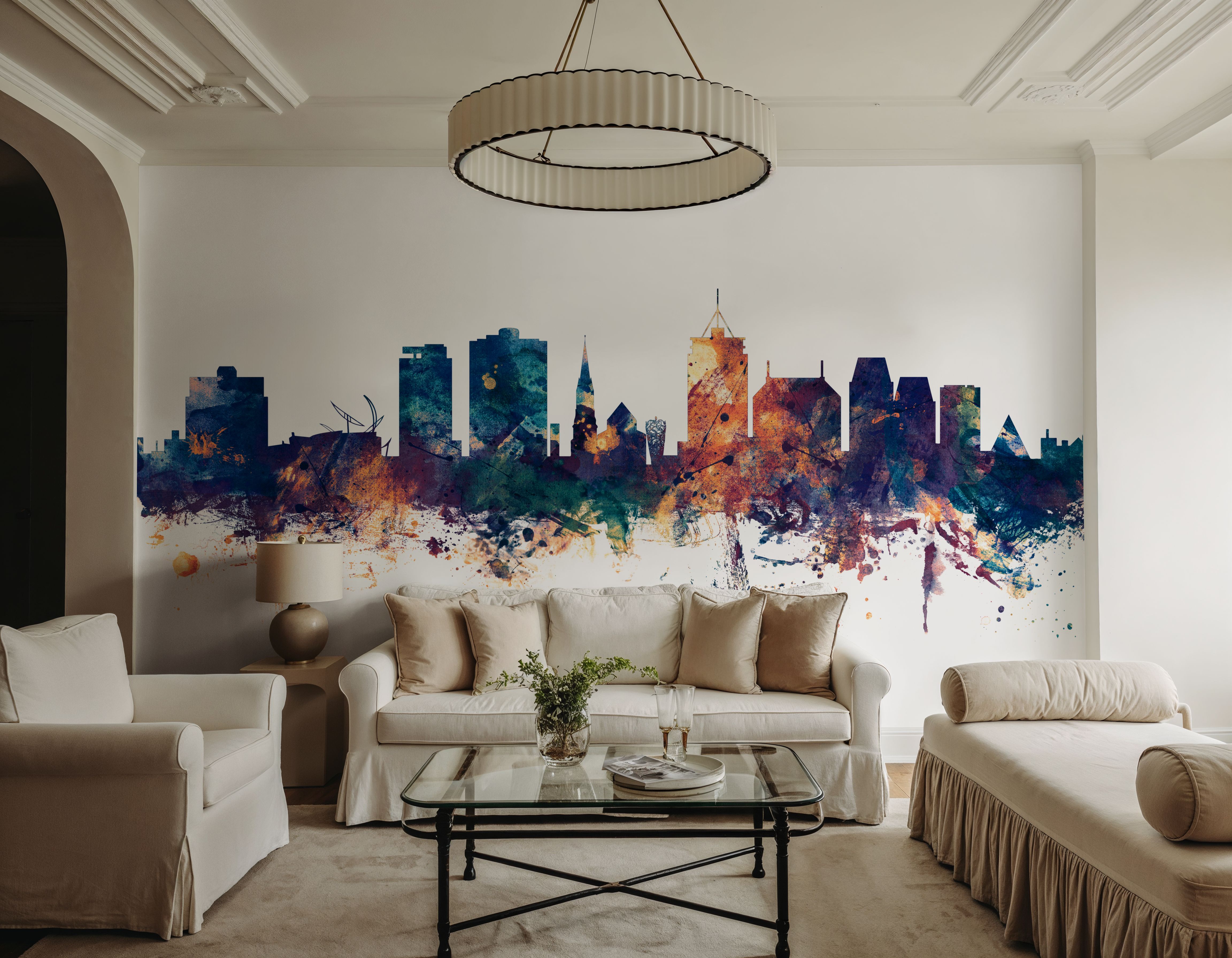 Christchurch New Zealand Skyline Blue & Bronze