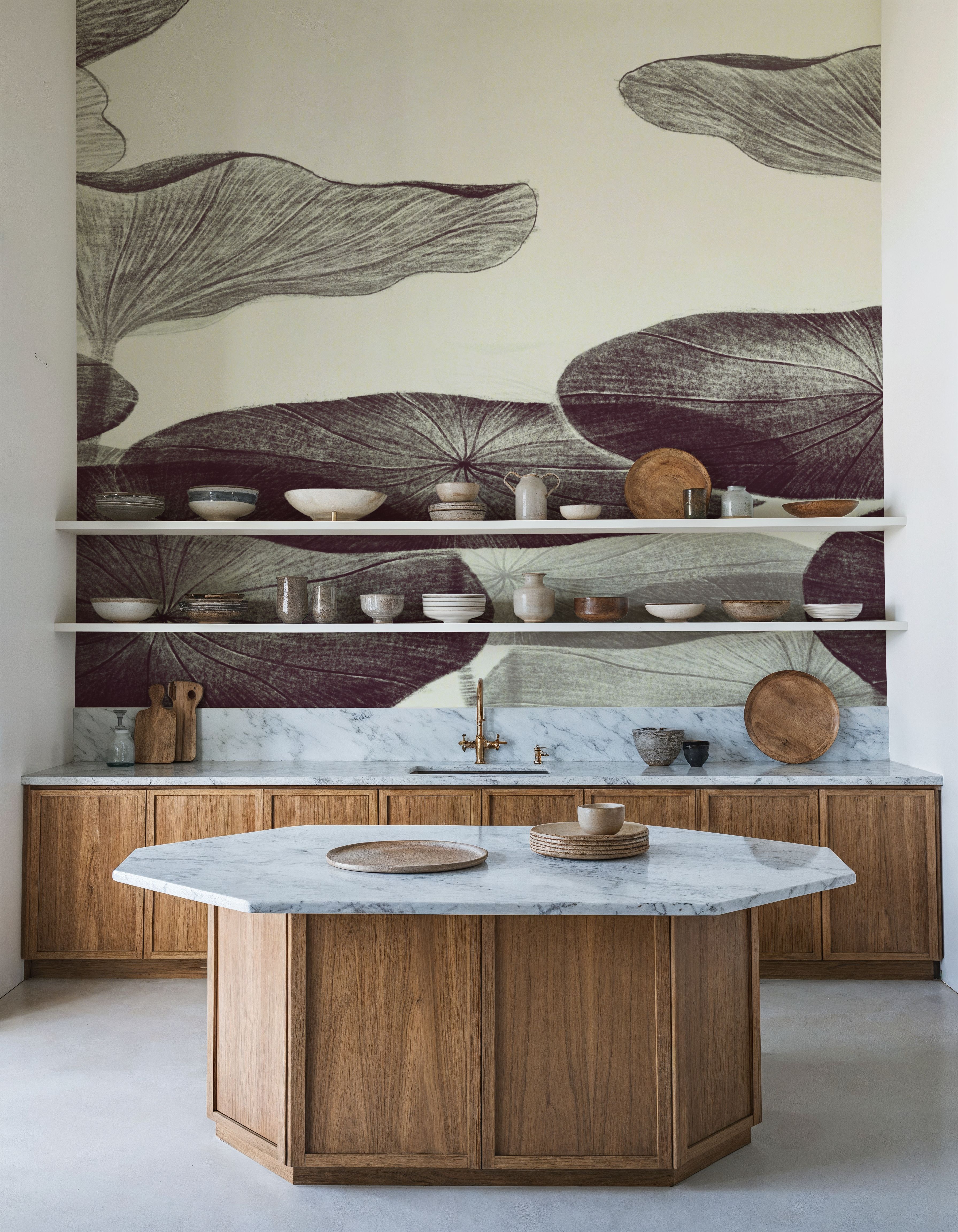 Subtle Water Lily Drawing, Graphite