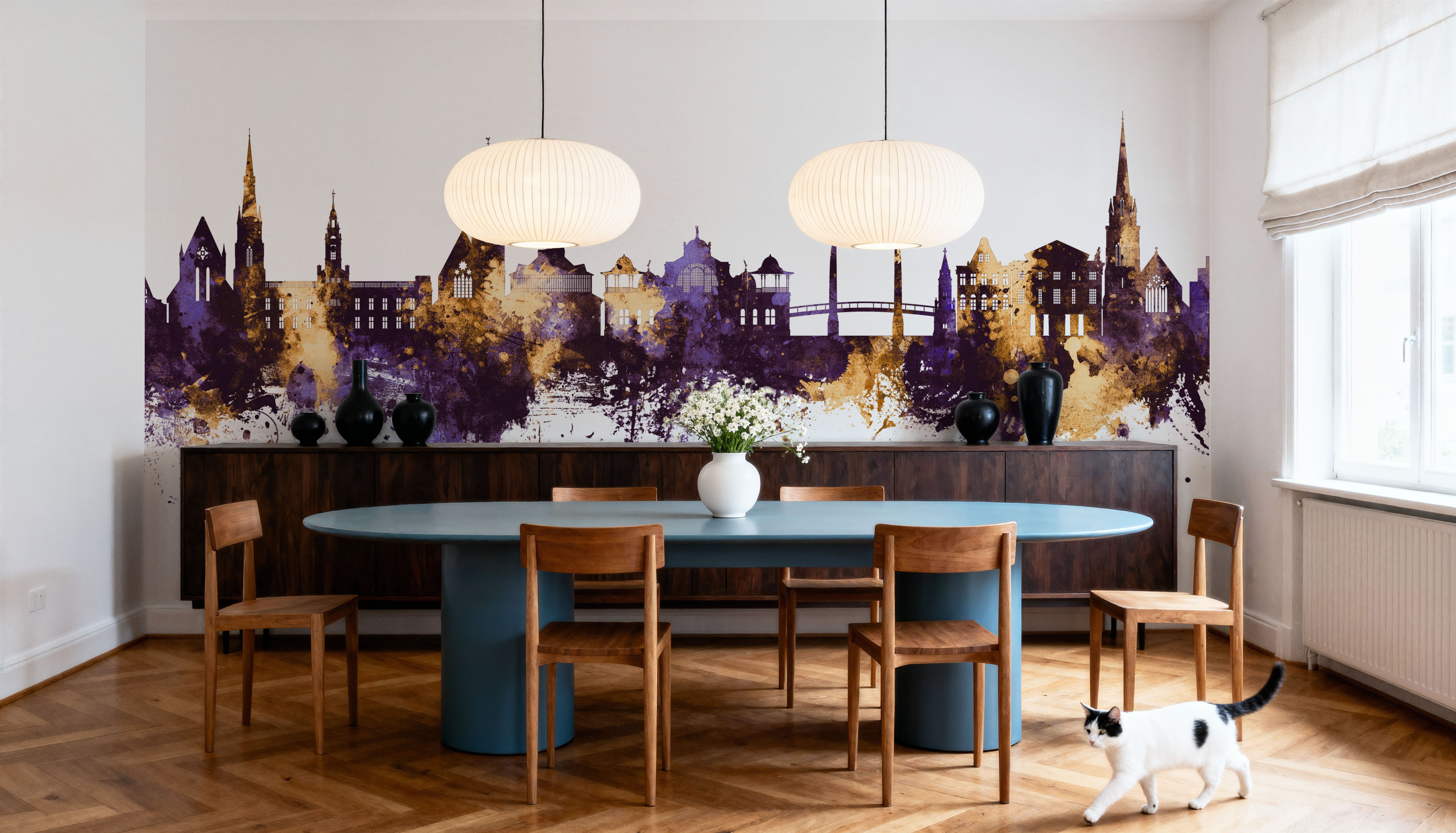 Torquay England Skyline Purple & Gold