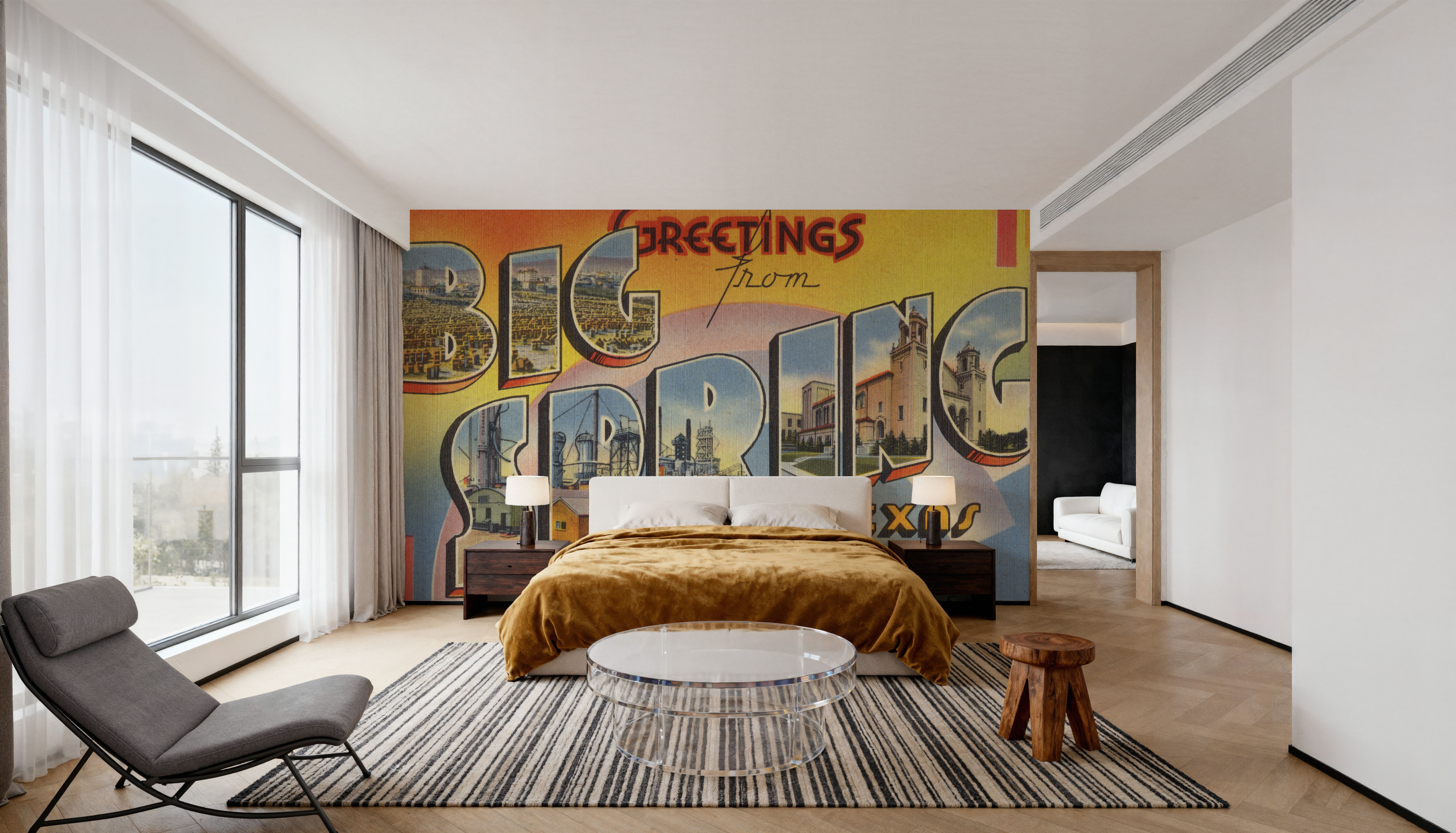 Greetings from Big Spring - Screenprint Postcard, Wallpaper