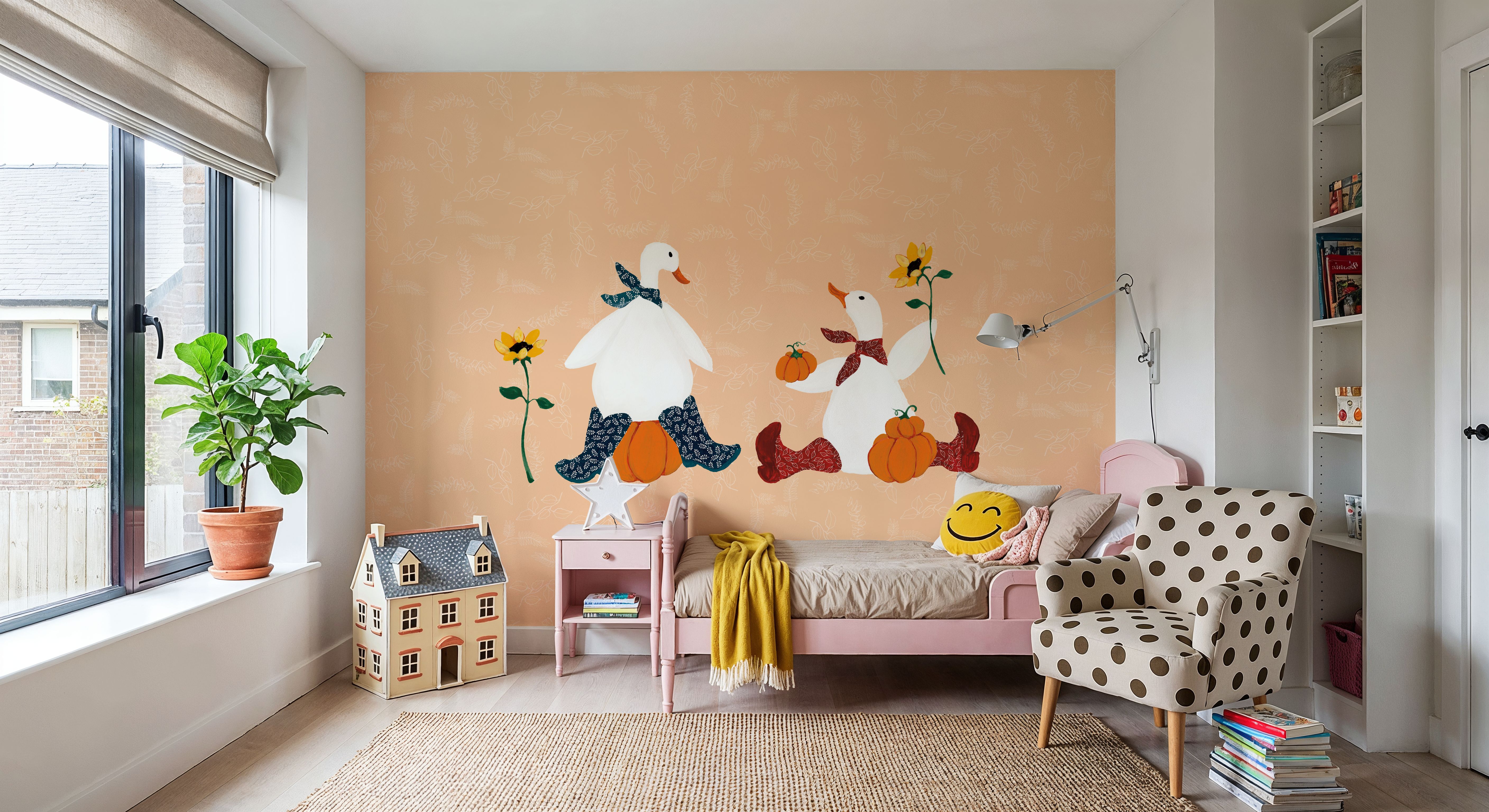 Ducks in the Pumpkin Patch III, Tapeten