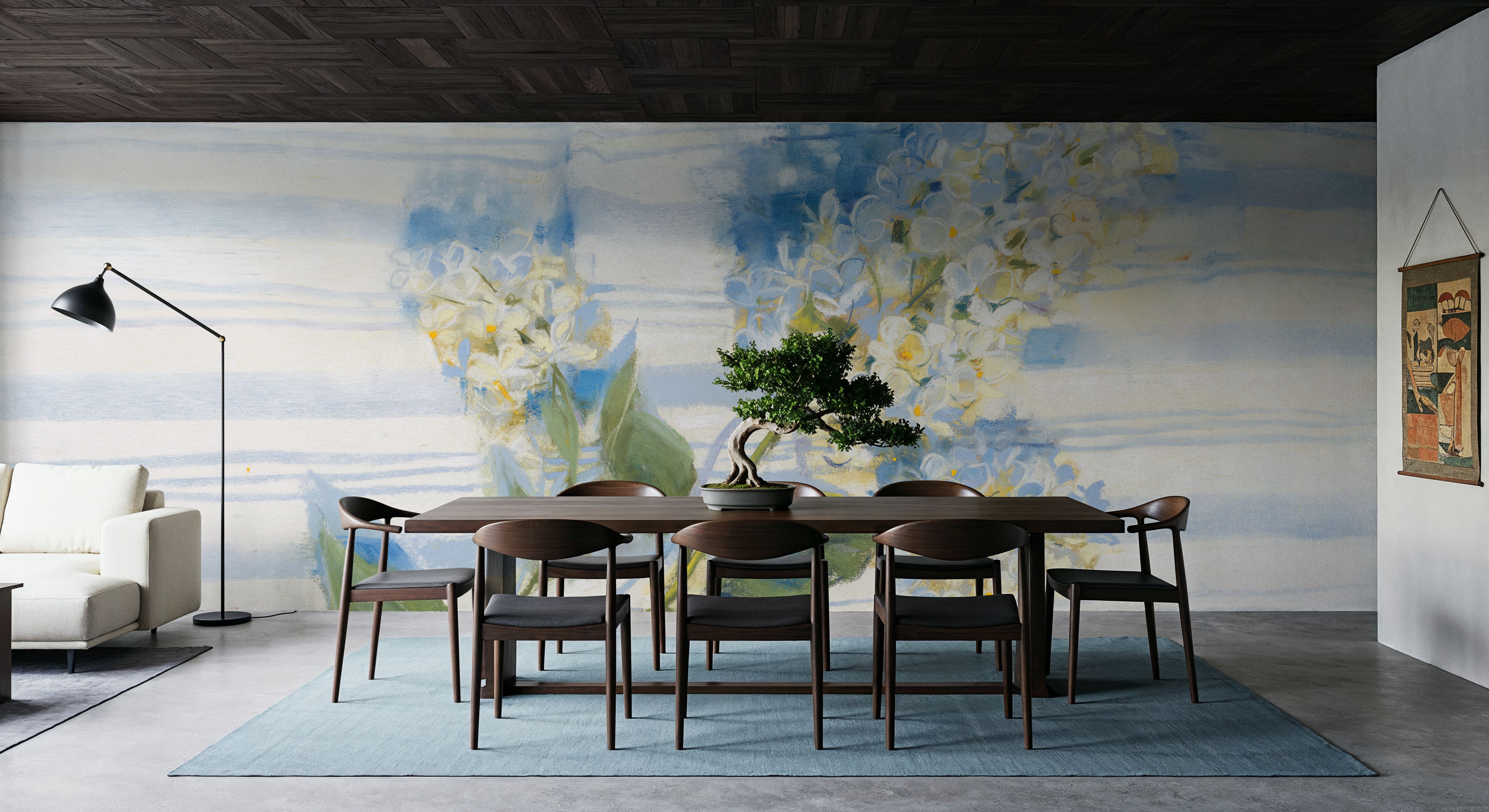 Lilac on Blue Stripe