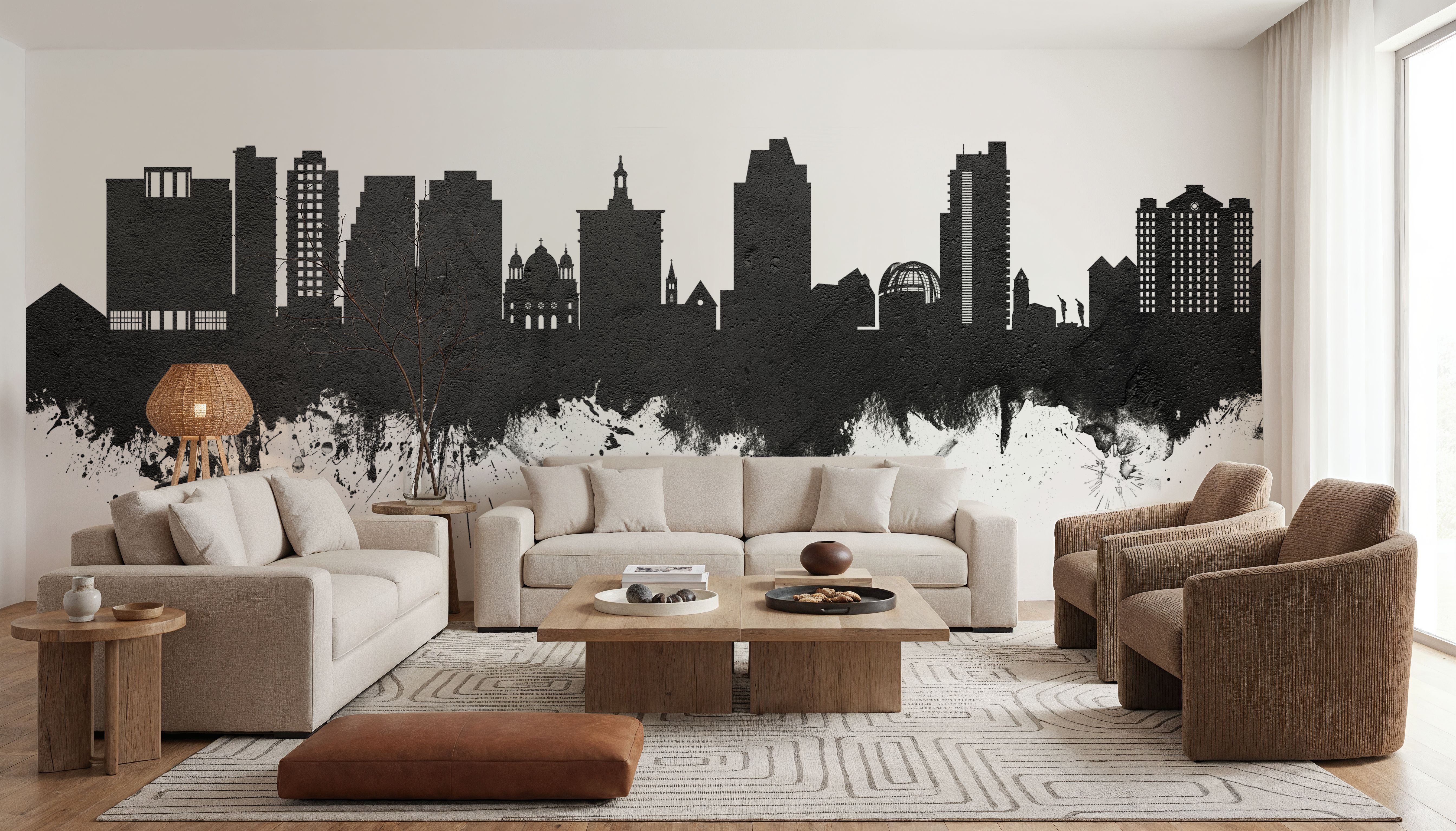 San Jose California Skyline Black & White