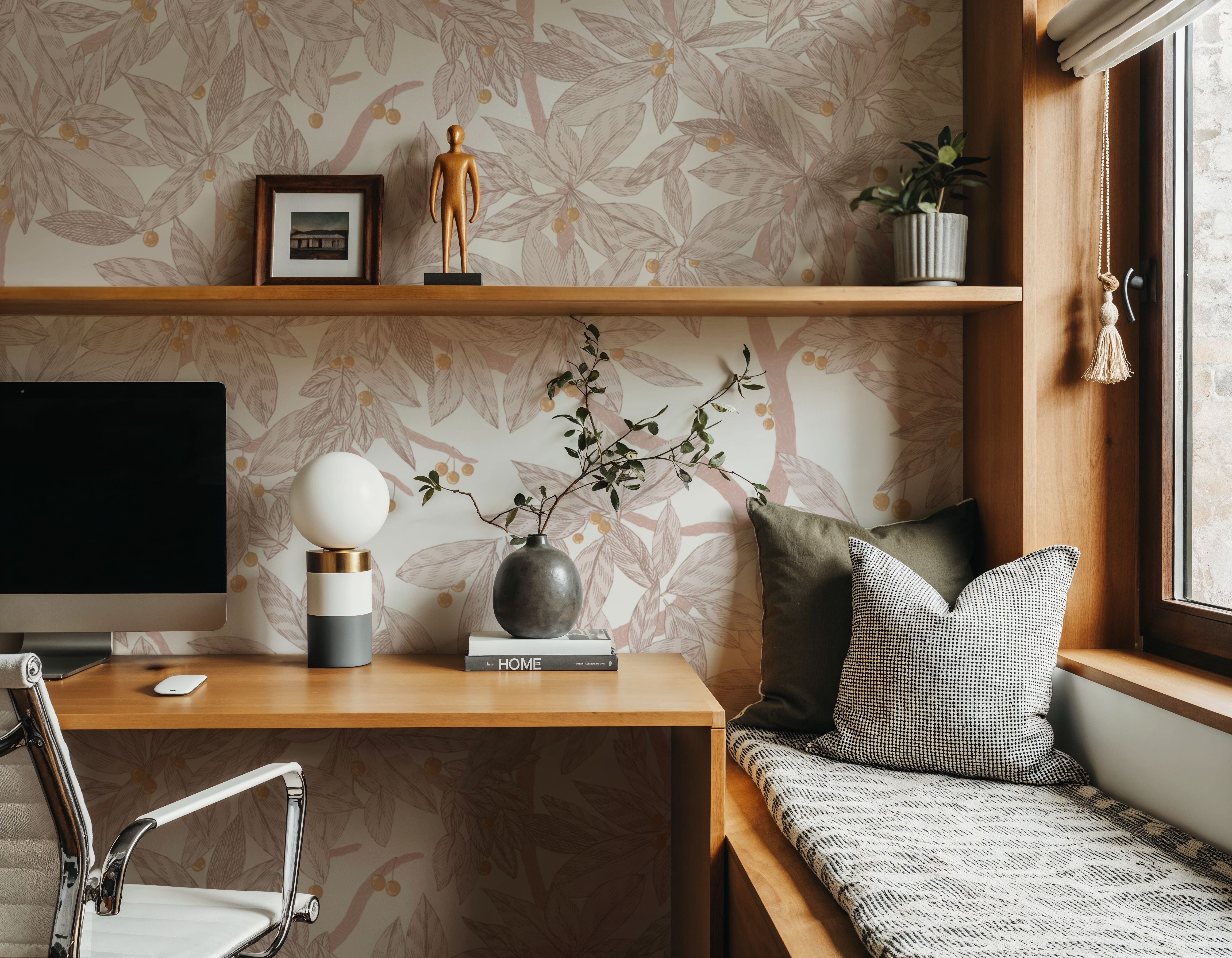 Cherry Tree Birds, Blush Pink