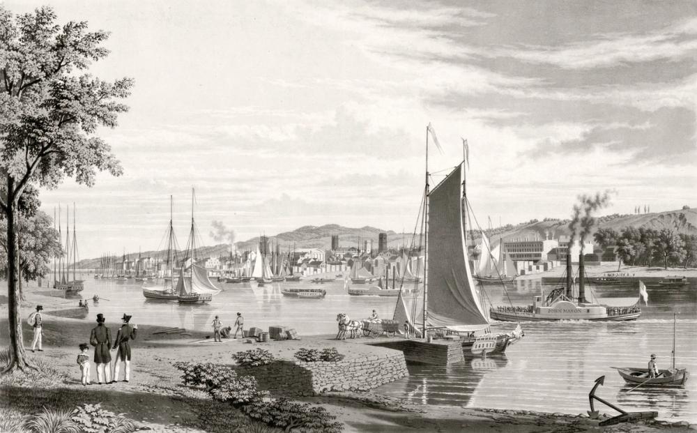Old view of Troy & Hudson river,  1838