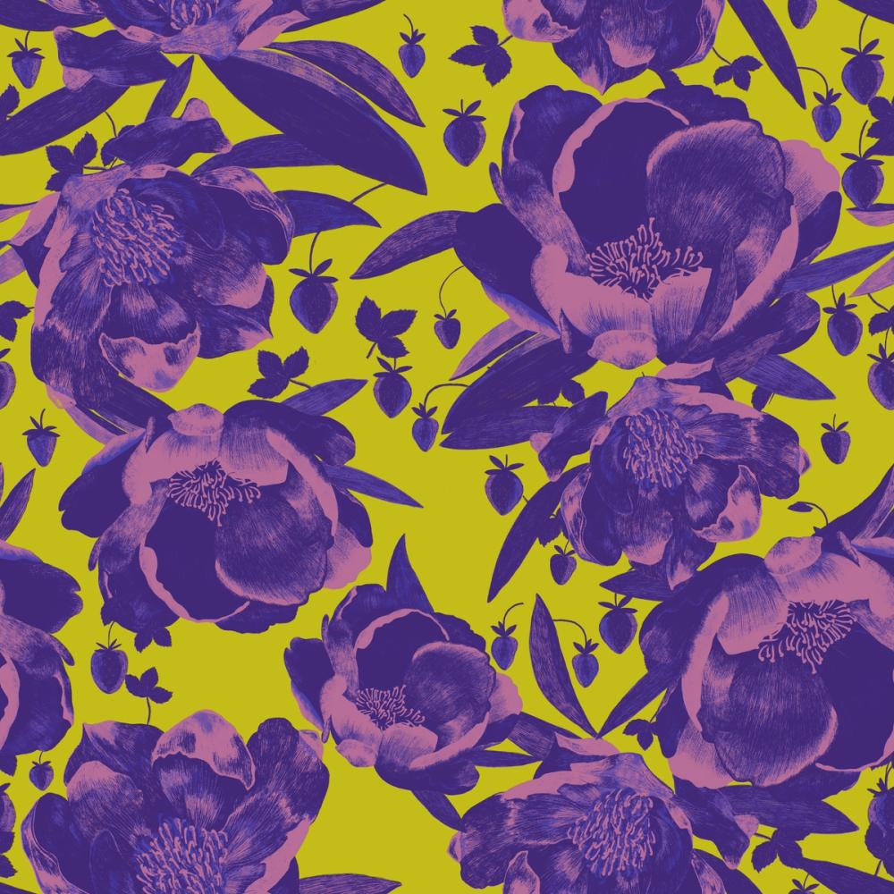 Pop Peonies, Purple & Lime