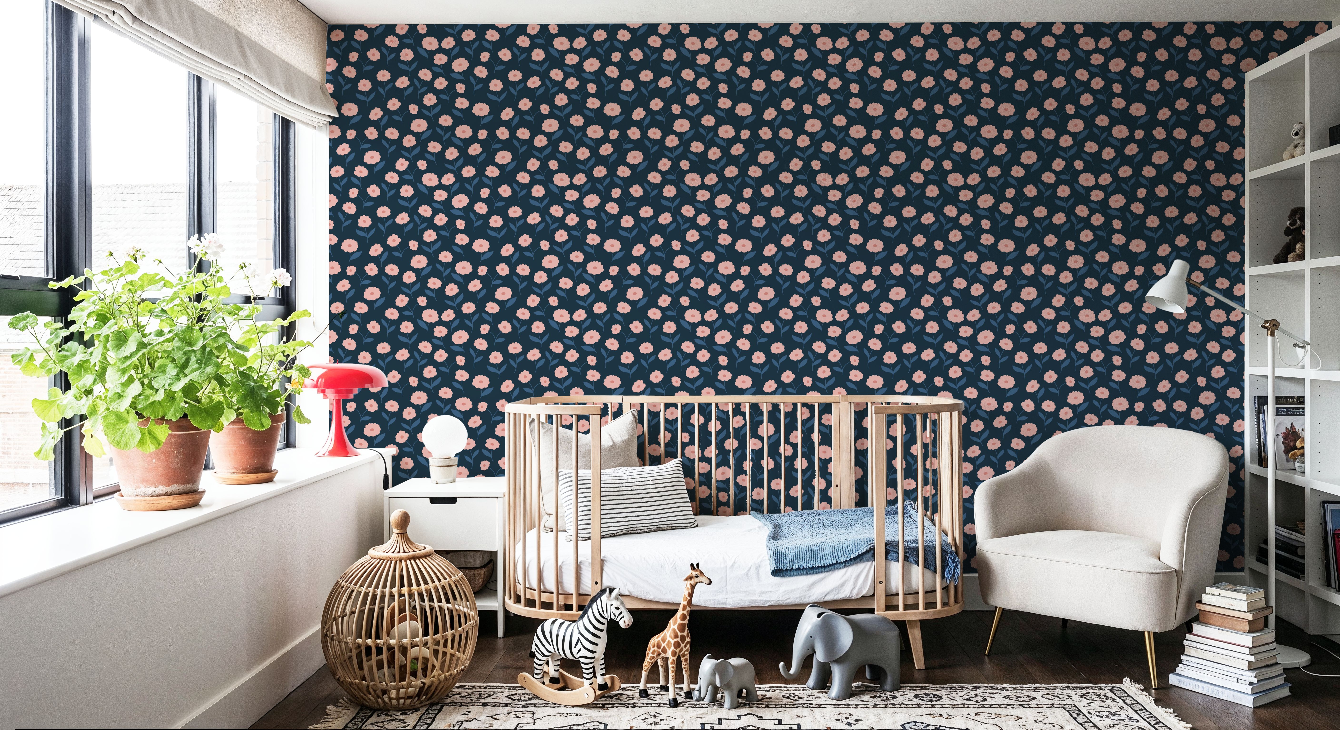 Pink Carnations In A Blue Field