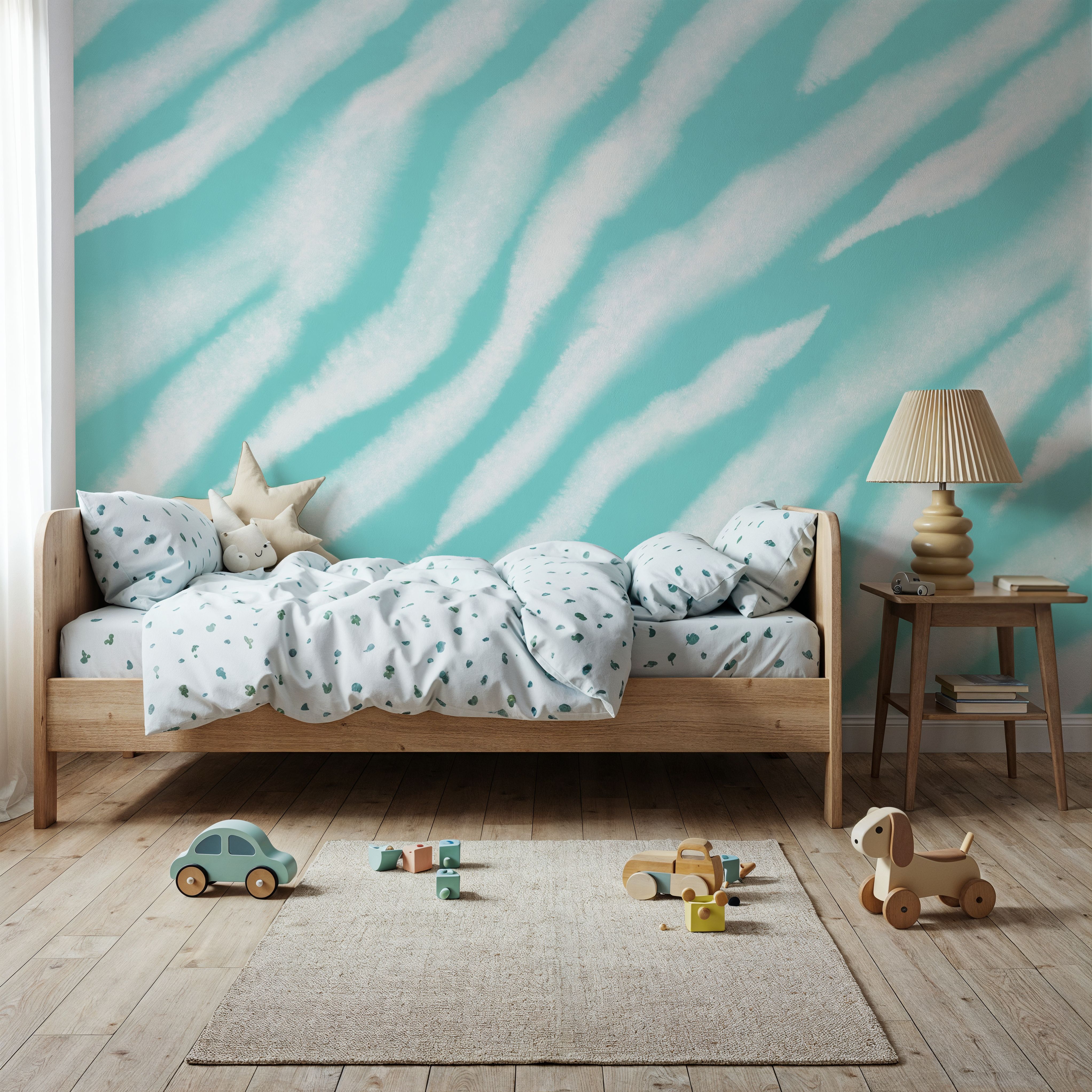 Watercolor Tiger Stripes, Turqouise