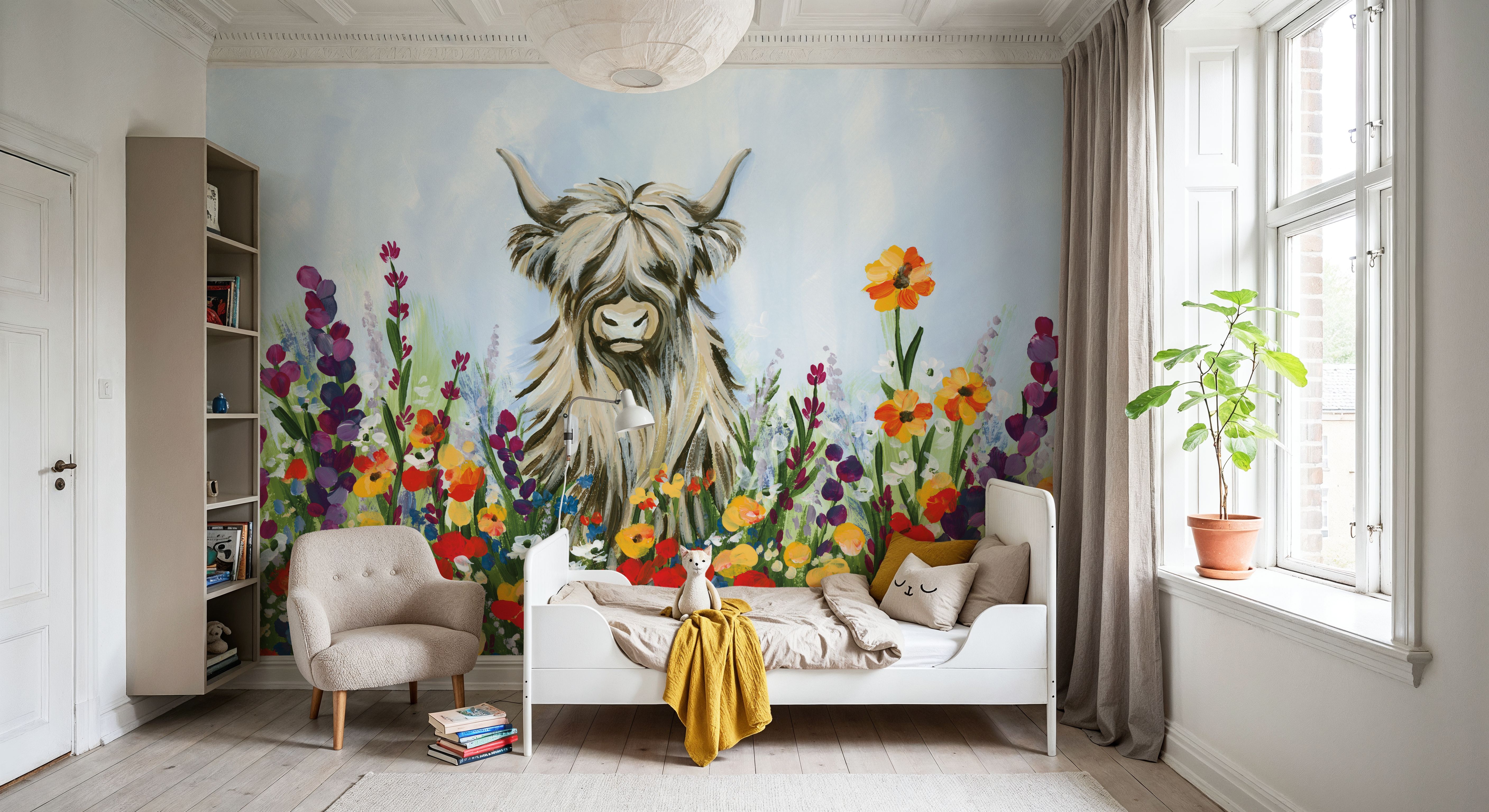 Longhorn in Spring Flowers