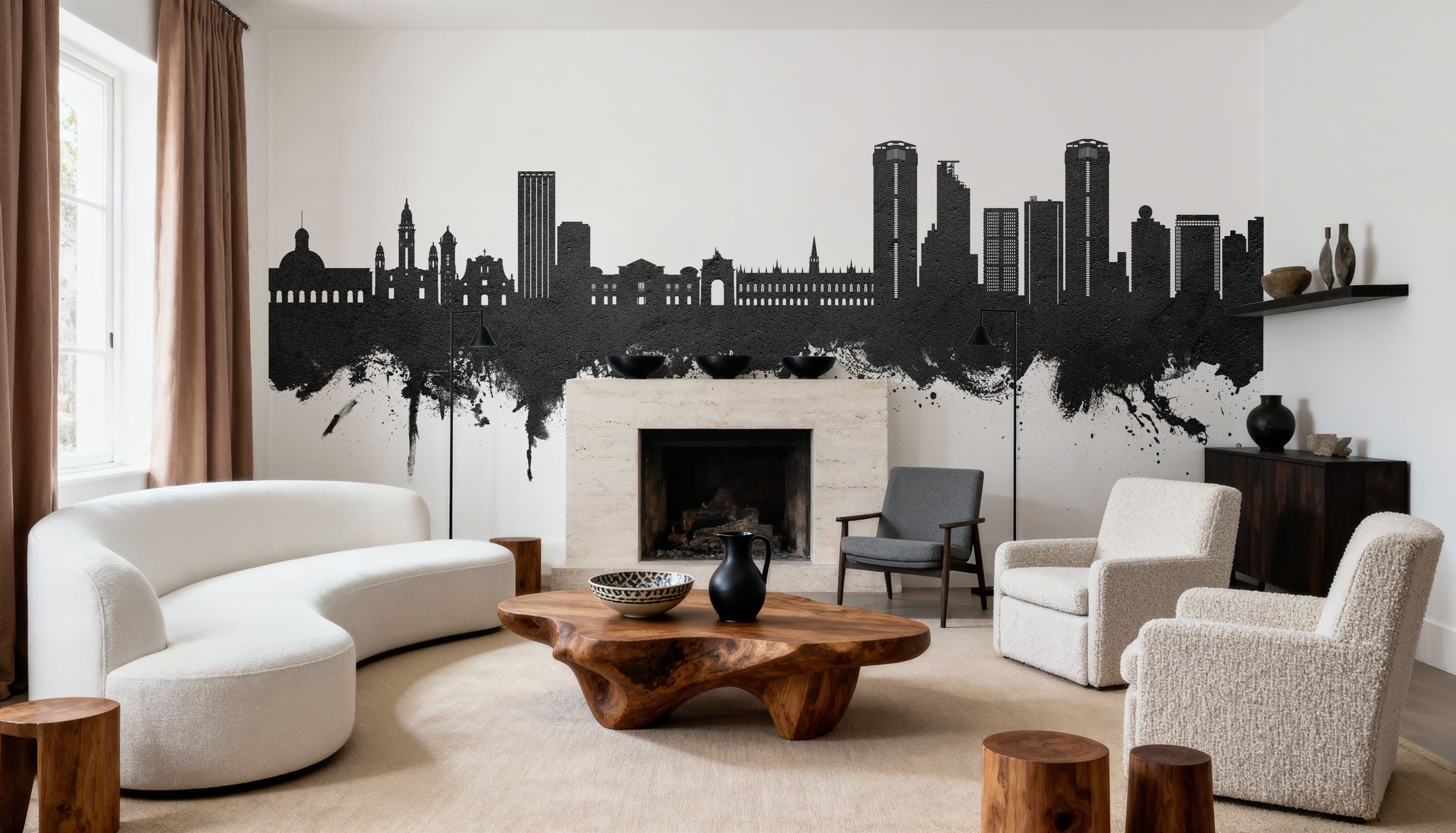 Caracas Skyline Black & White