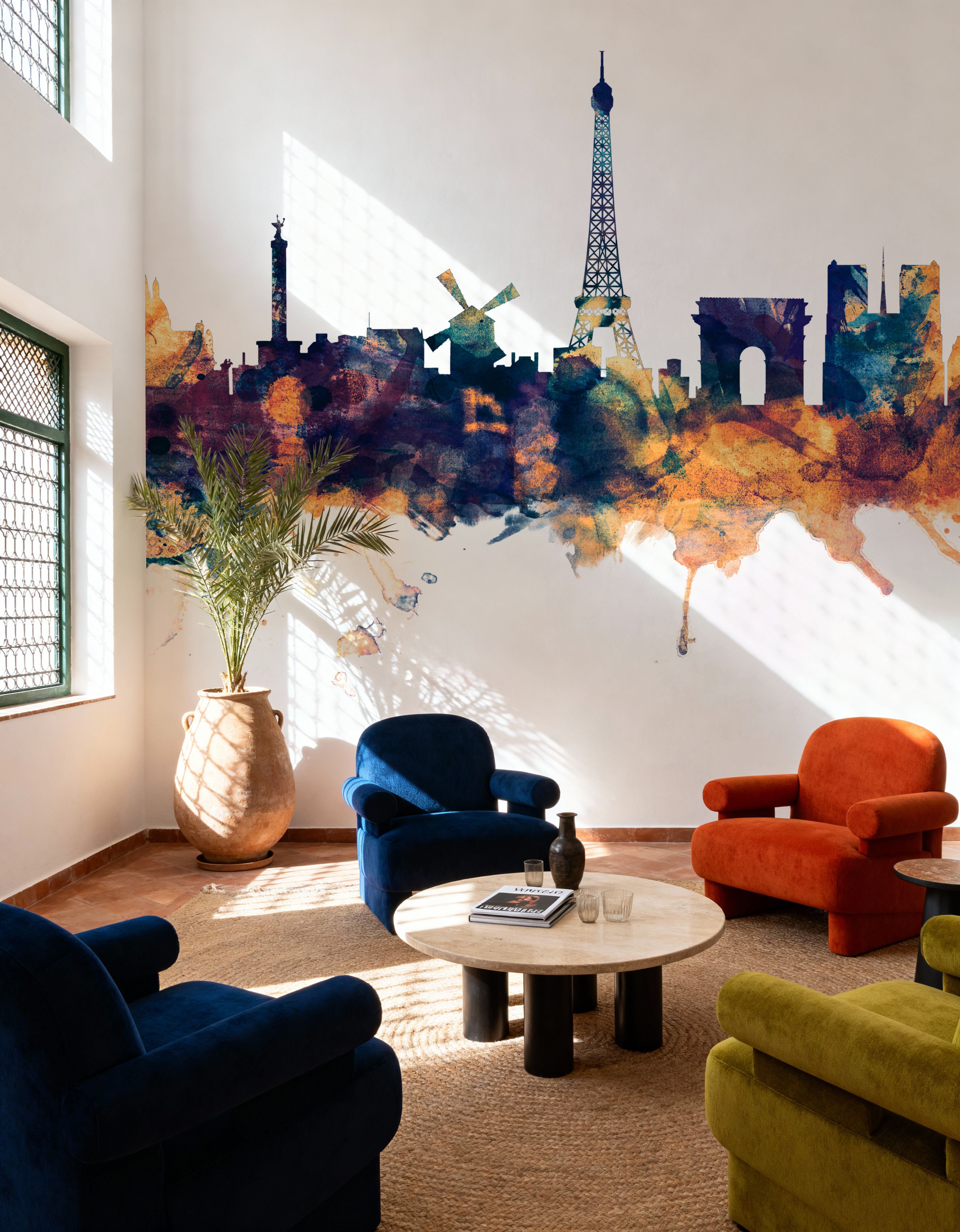 Paris Skyline Blue & Bronze