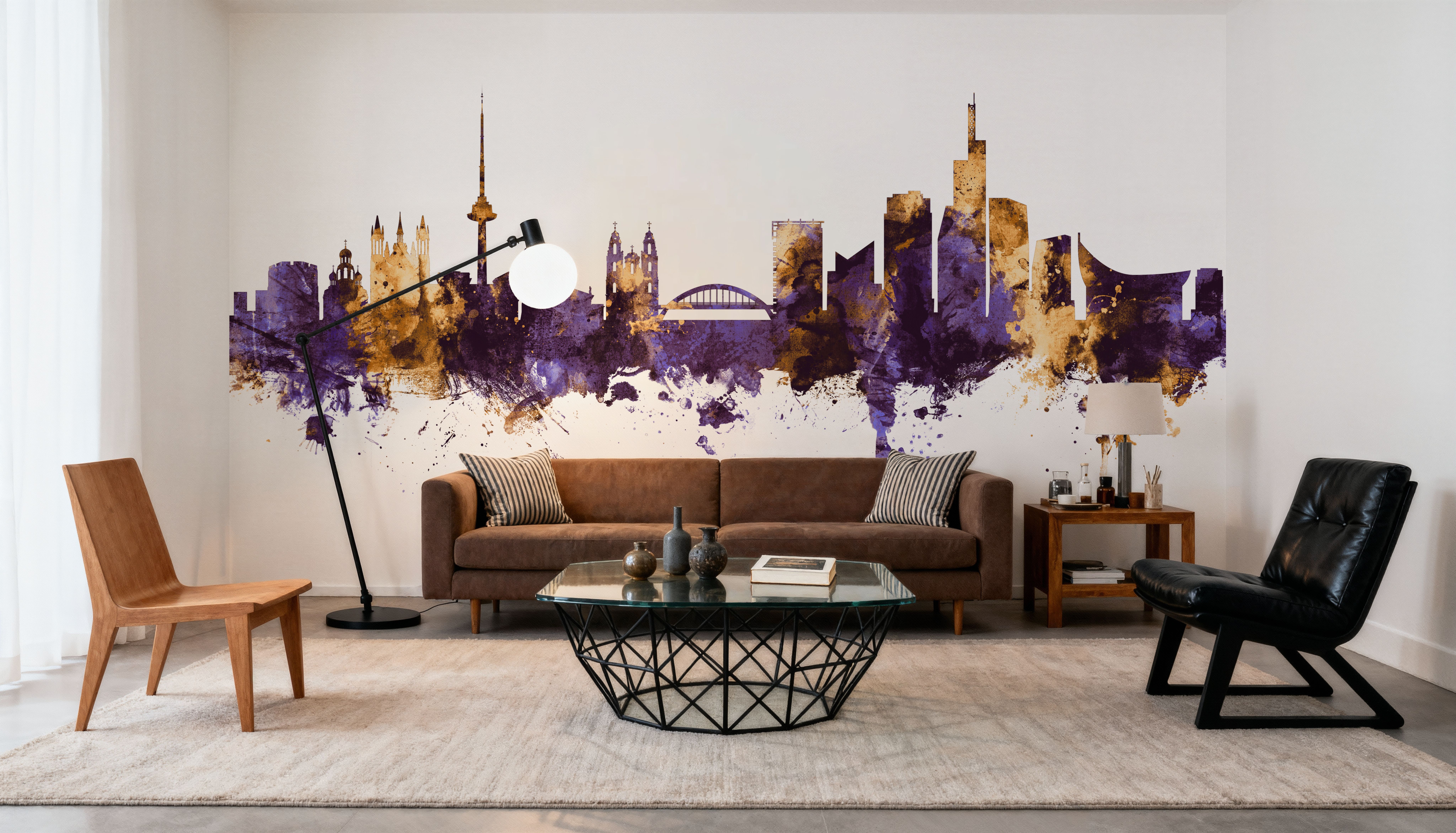 Vilnius Lithuania Skyline Purple & Gold