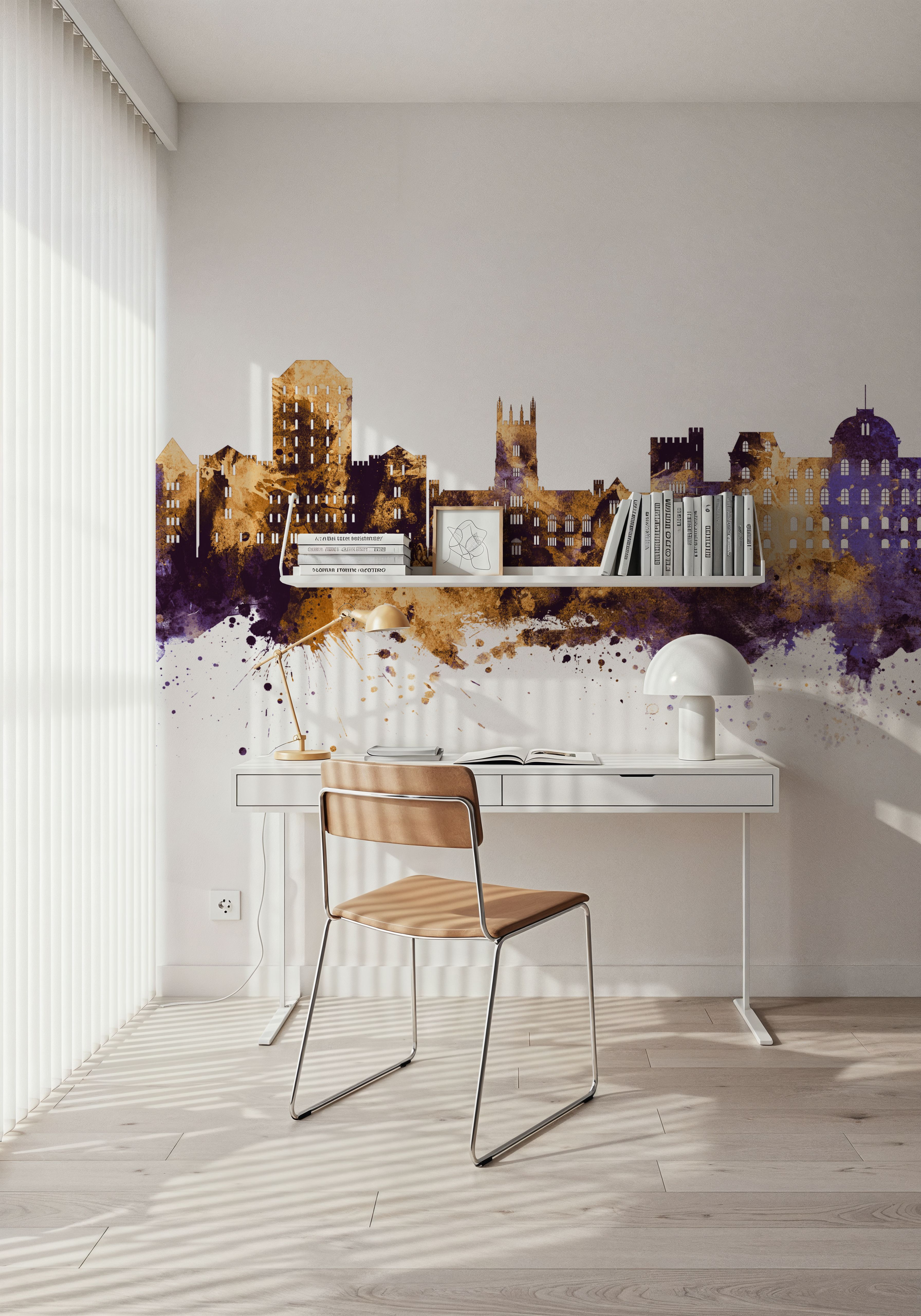Poughkeepsie New York Skyline  Purple & Gold