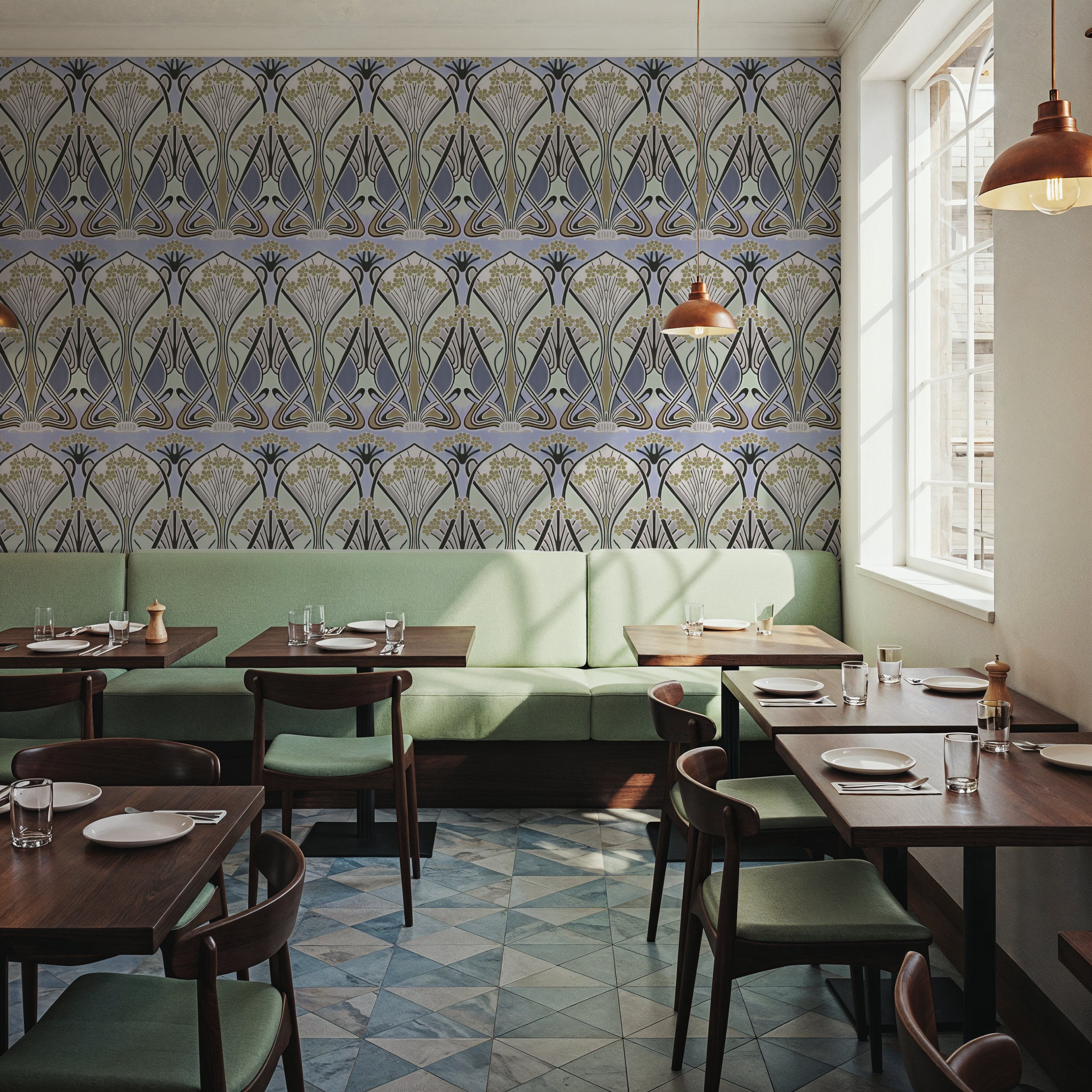 Floral Art Deco Aura, Periwinkle