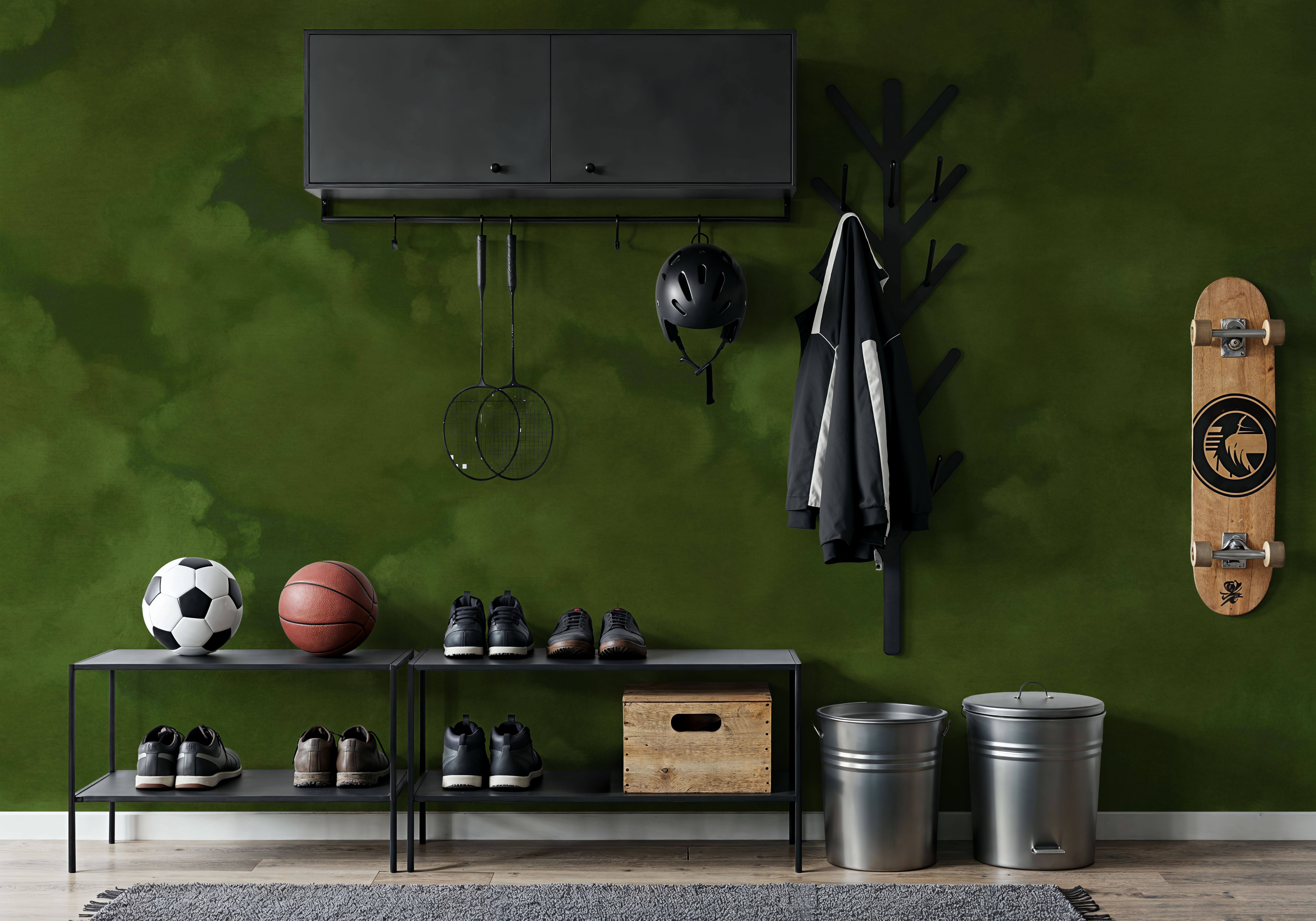 Painted Dreamy Clouds, Dill Green