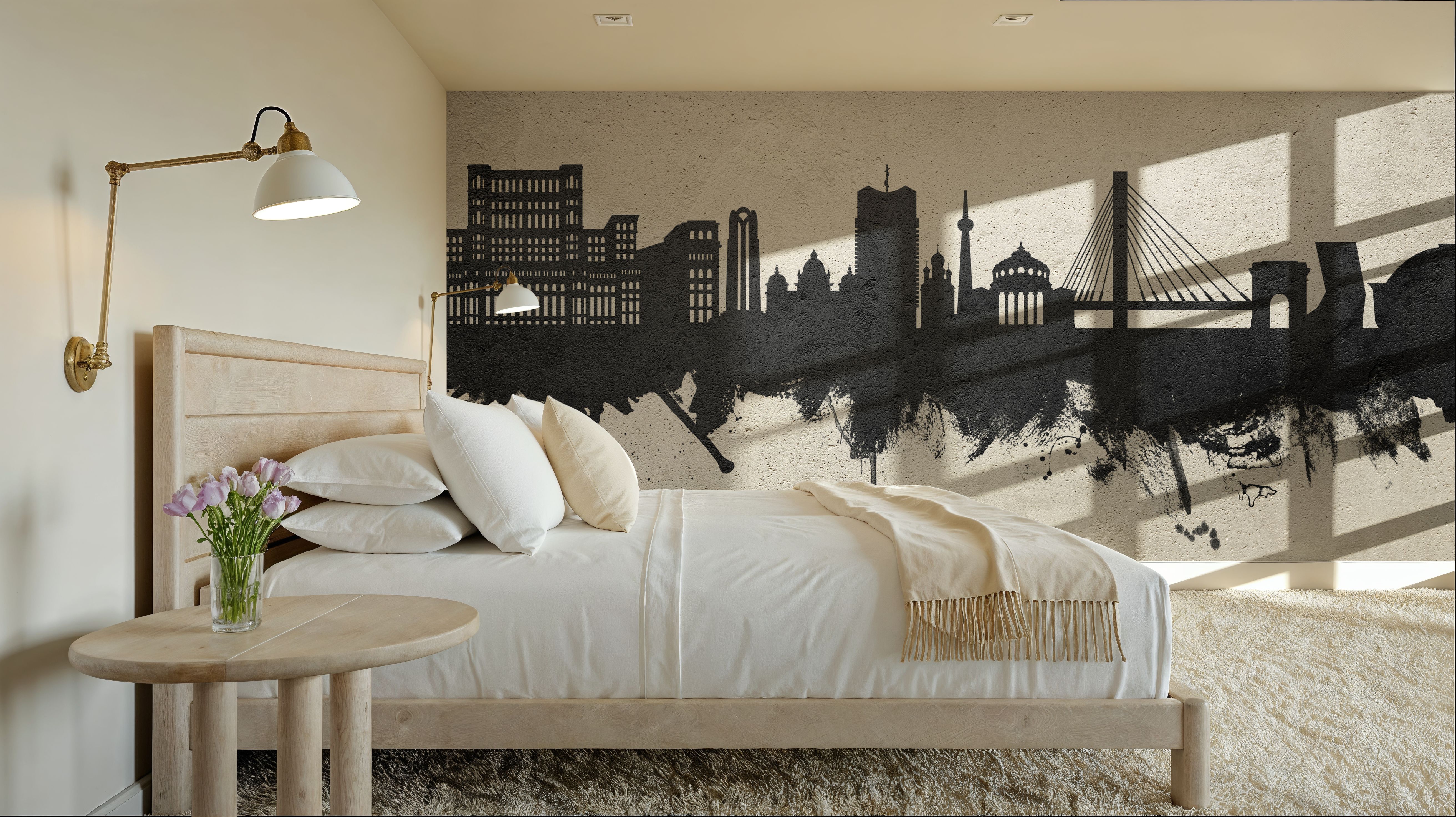 Bucharest Romania Skyline Concrete, Tapeten