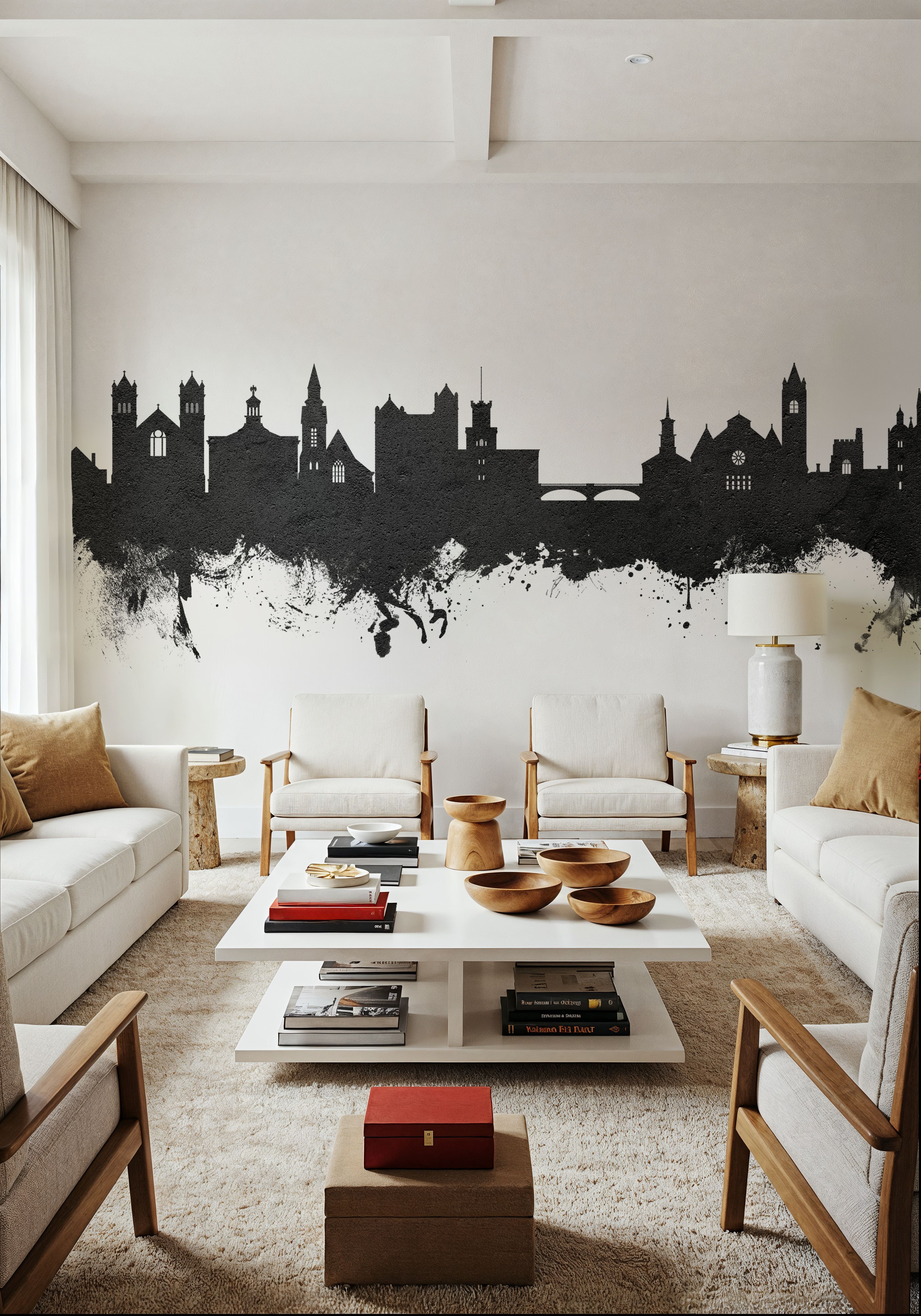 Nashua New Hampshire Skyline Black & White