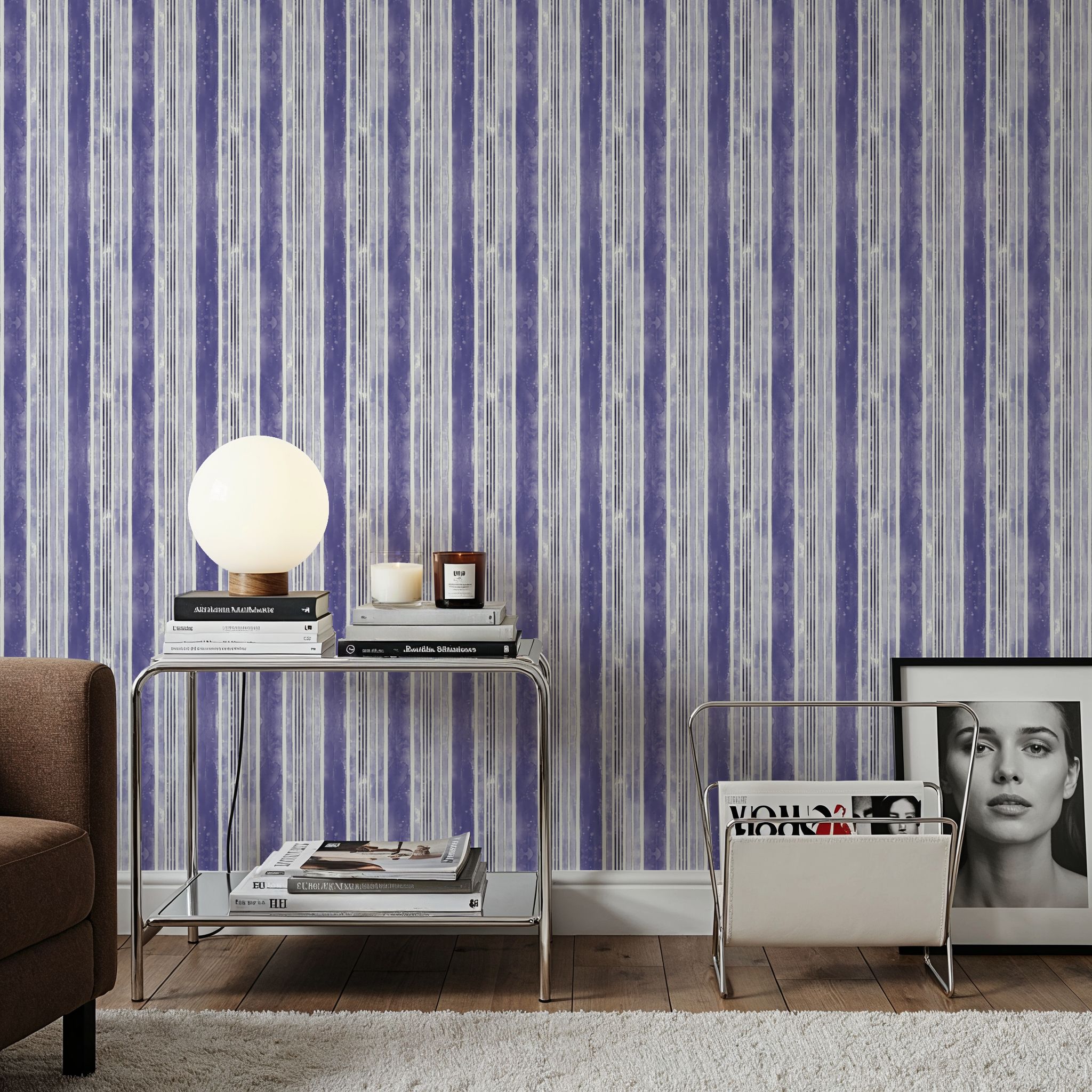 Botanical Blue Thick Lines