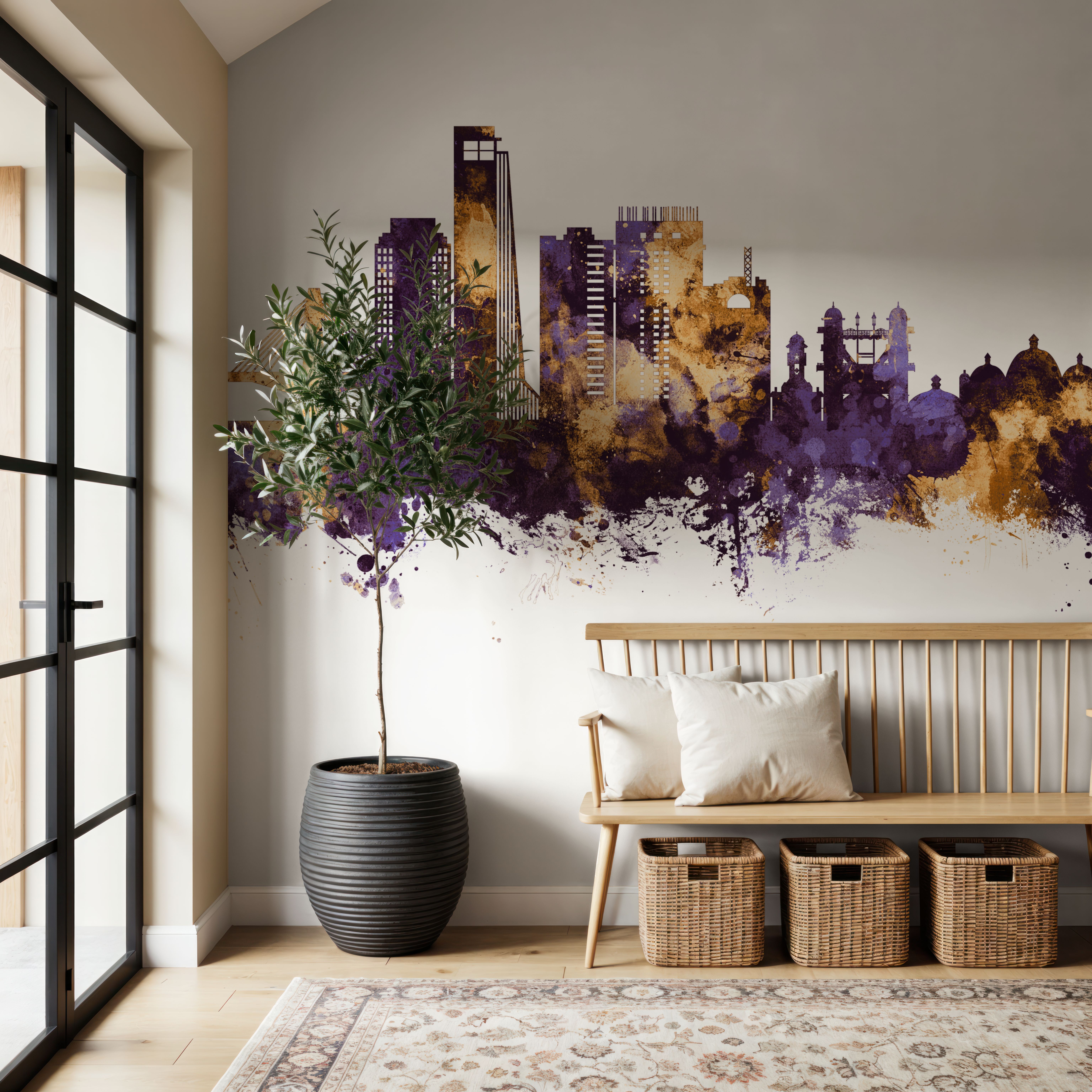 Chattogram Bangladesh Skyline Purple & Gold