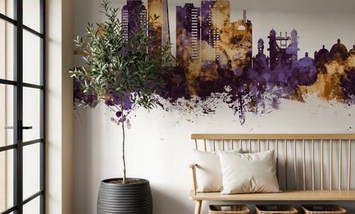 Chattogram Bangladesh Skyline Purple & Gold