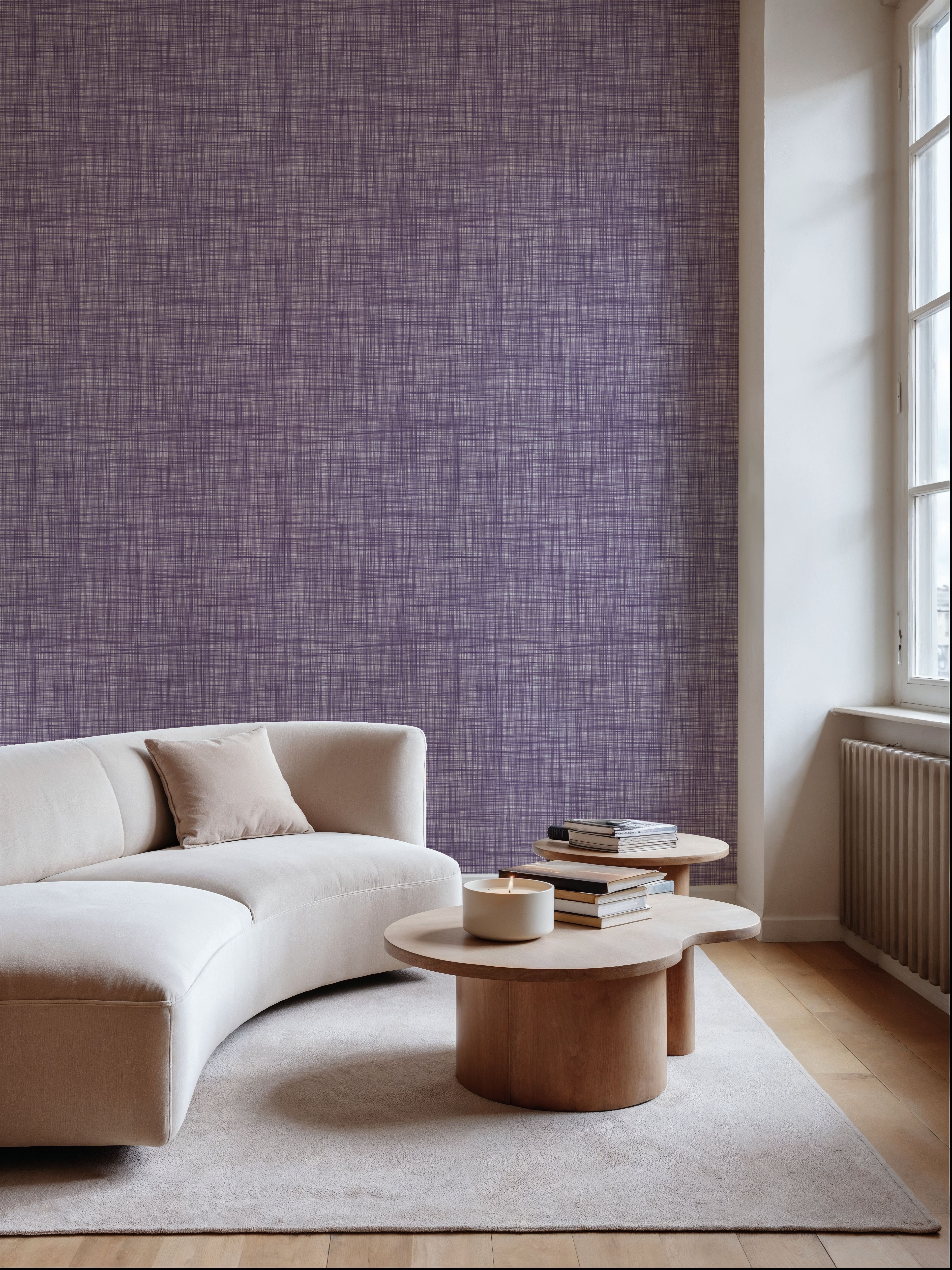 Mottled Linen Effect, Grape, Tapet