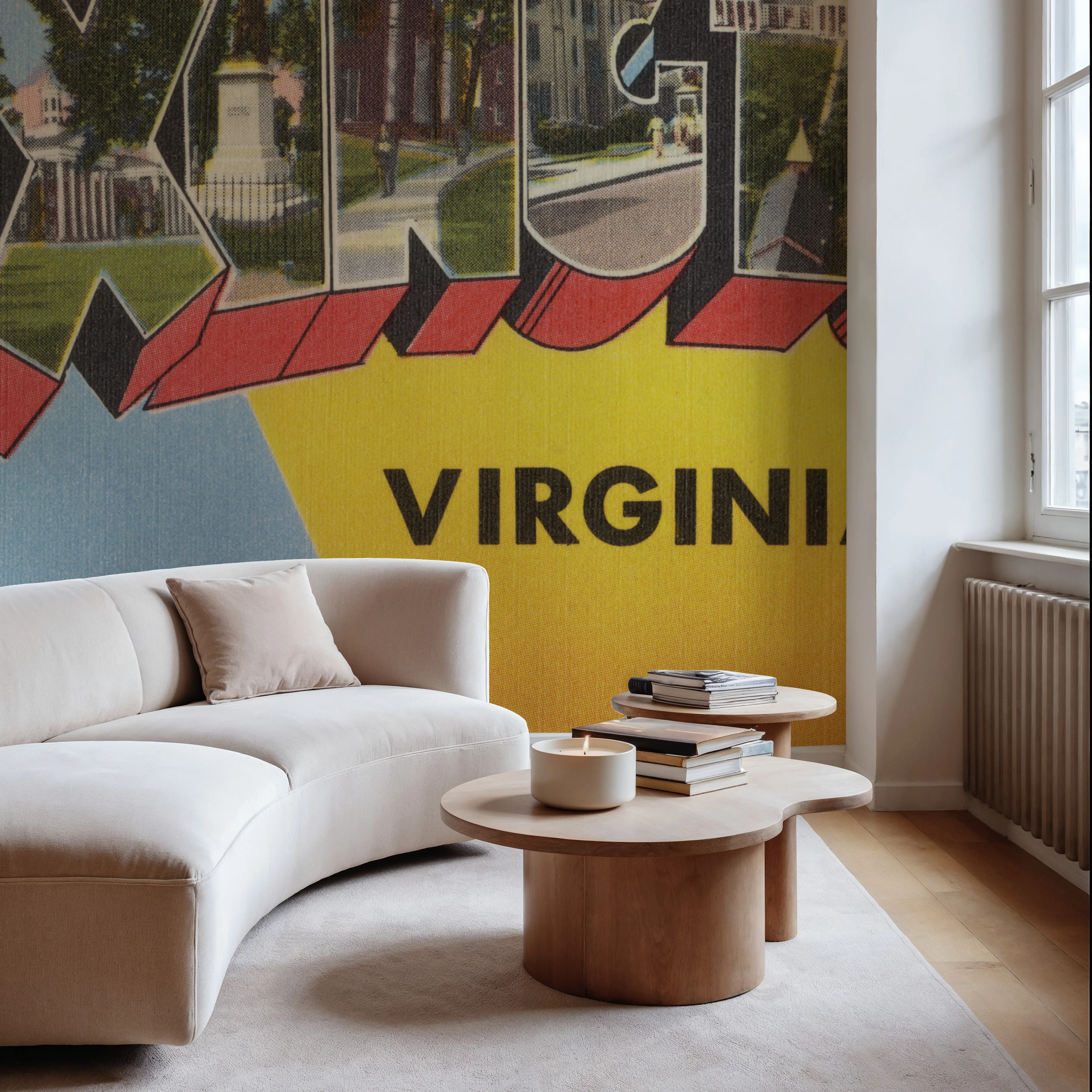 Wall Mural - Greetings from Lexington - Screenprint Postcard - Travel & Landmarks mural wallpaper - Yellow - Offices - Wallism UK
